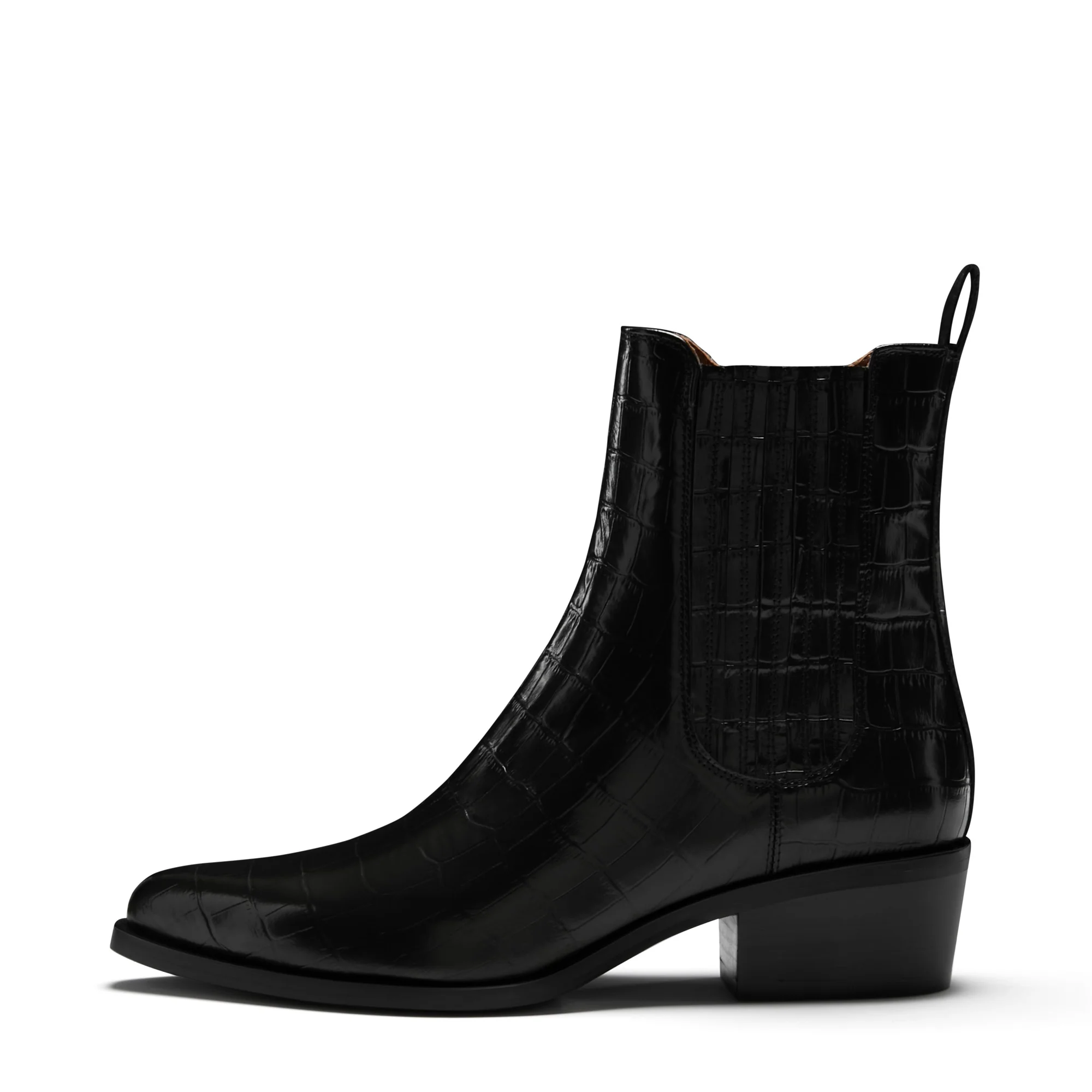 Vendôme Amandine croco black calfskin leather boots - Image 4