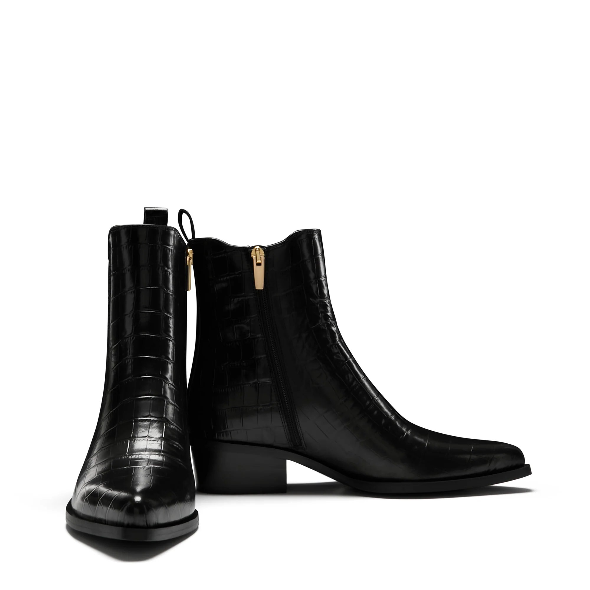 Vendôme Amandine croco black calfskin leather boots - Image 7