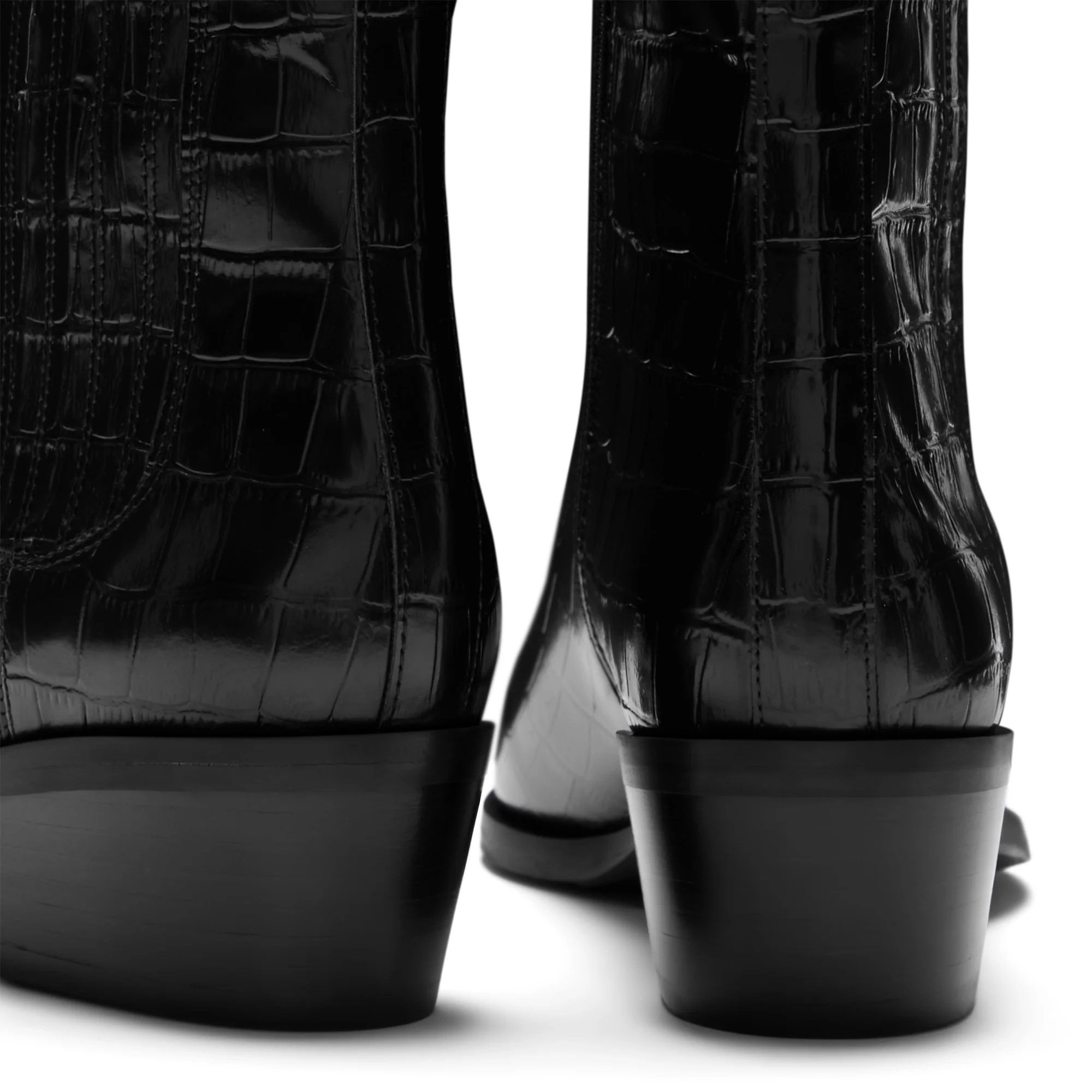 Vendôme Amandine croco black calfskin leather boots - Image 8