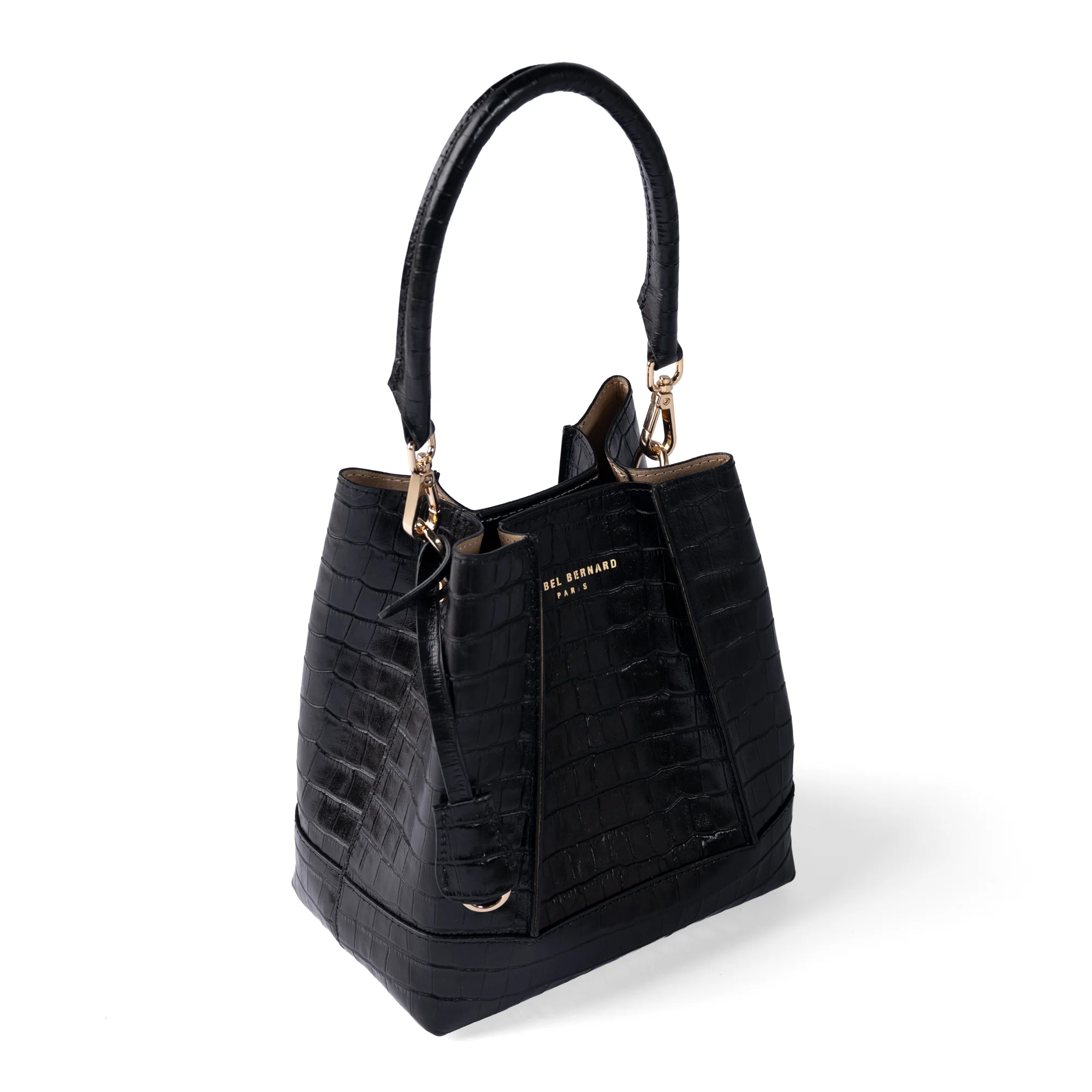 Femme Forte Minette croco black calfskin leather handbag - Image 8