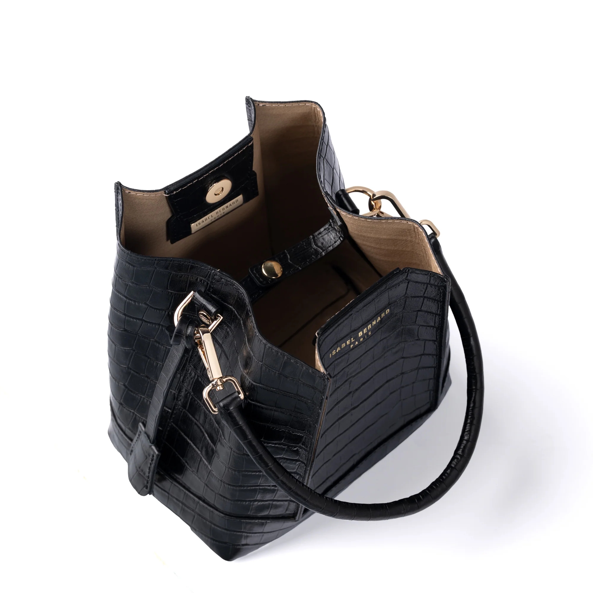 Femme Forte Minette croco black calfskin leather handbag - Image 9
