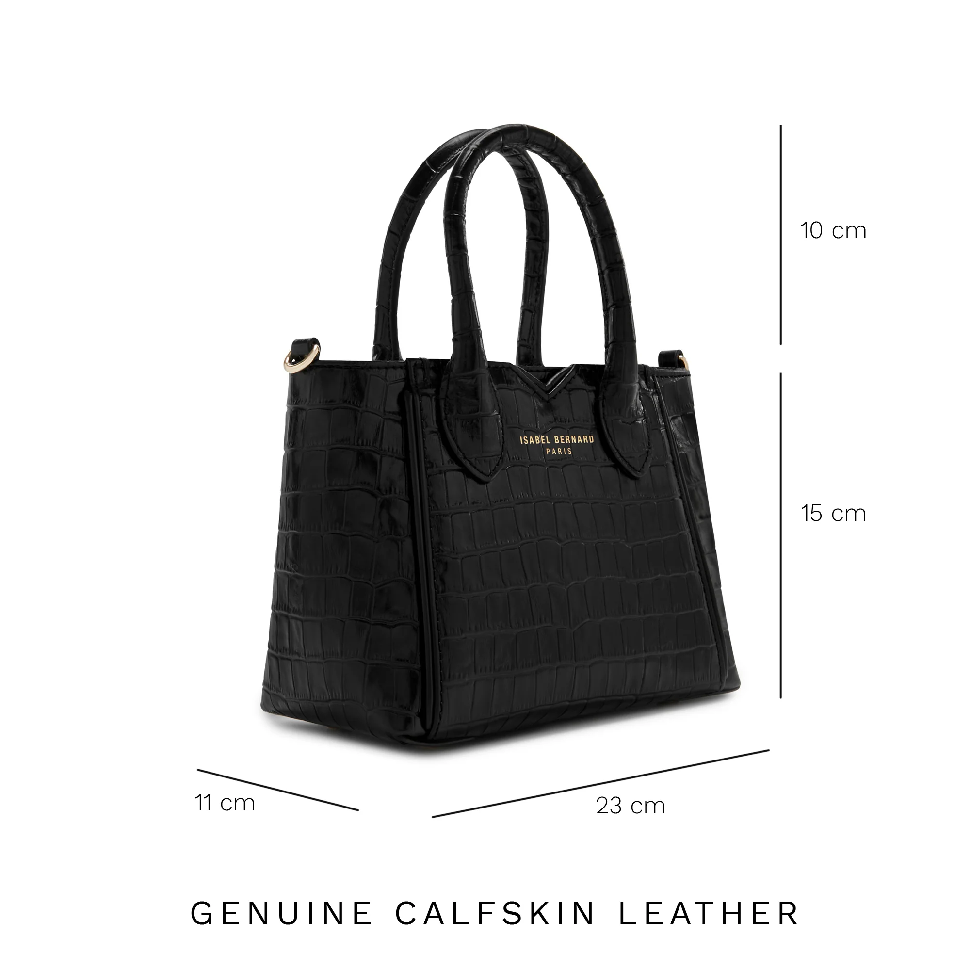 Honoré Cloe Mini croco black calfskin leather handbag - Image 10