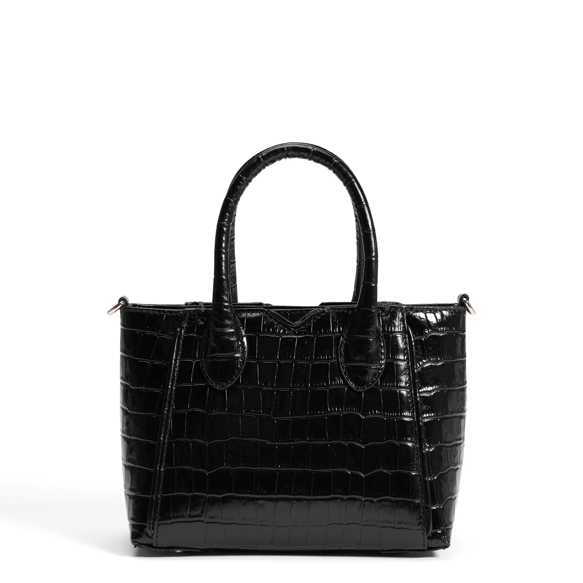 Honoré Cloe Mini croco black calfskin leather handbag - Image 5