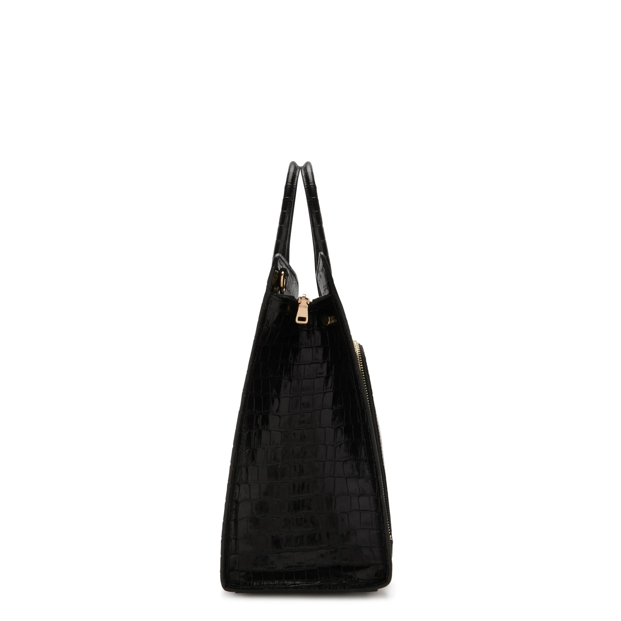 Honoré Nadine croco black leather handbag with 16.4 inch laptop pocket - Image 4