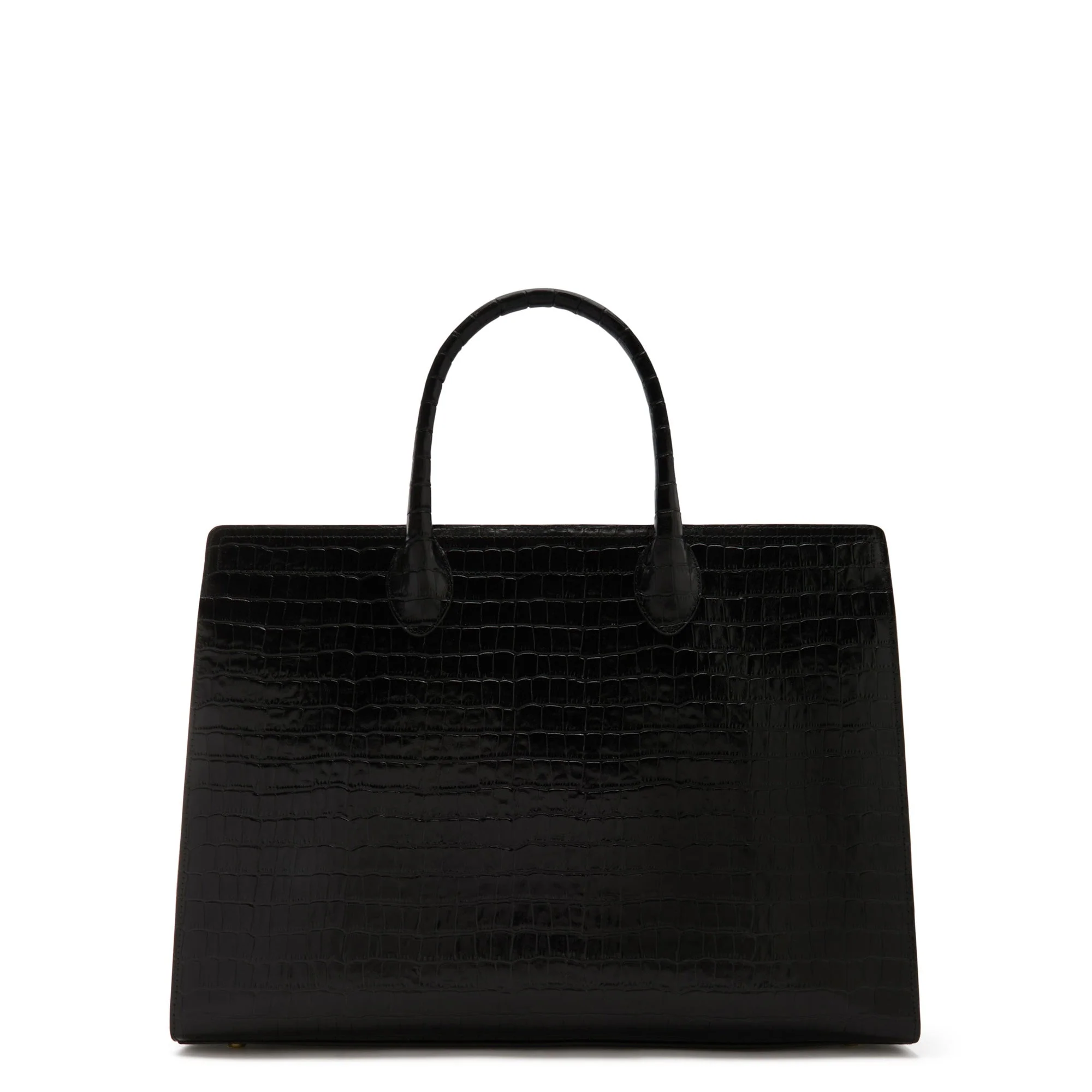 Honoré Nadine croco black leather handbag with 16.4 inch laptop pocket - Image 5