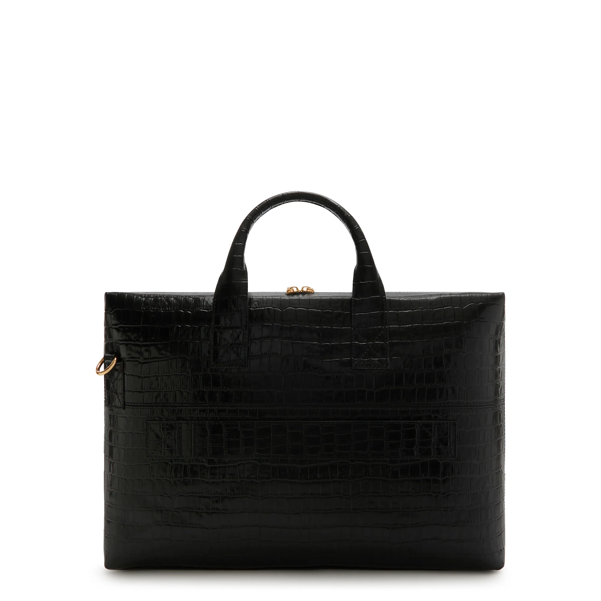 Honoré Anique croco black leather handbag with 16.4 inch laptop pocket - Image 5