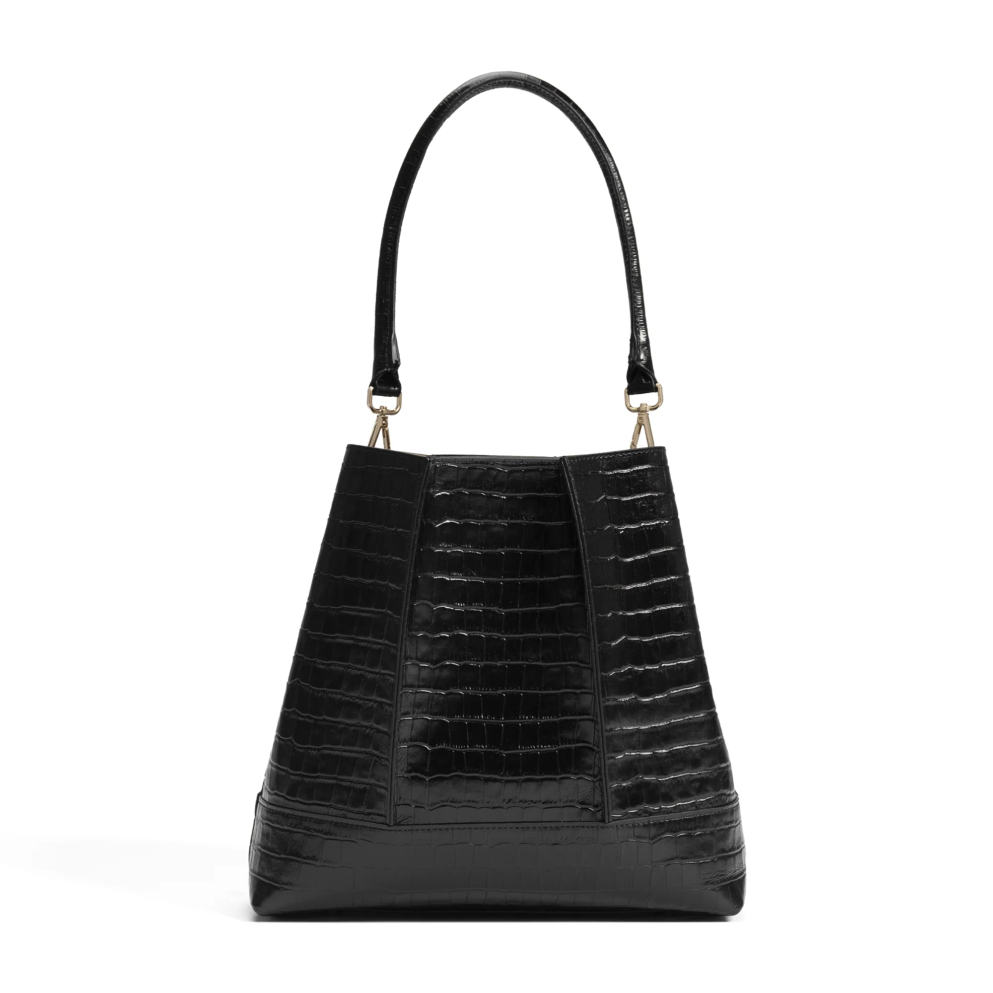 Femme Forte Macie croco black calfskin leather handbag - Image 5