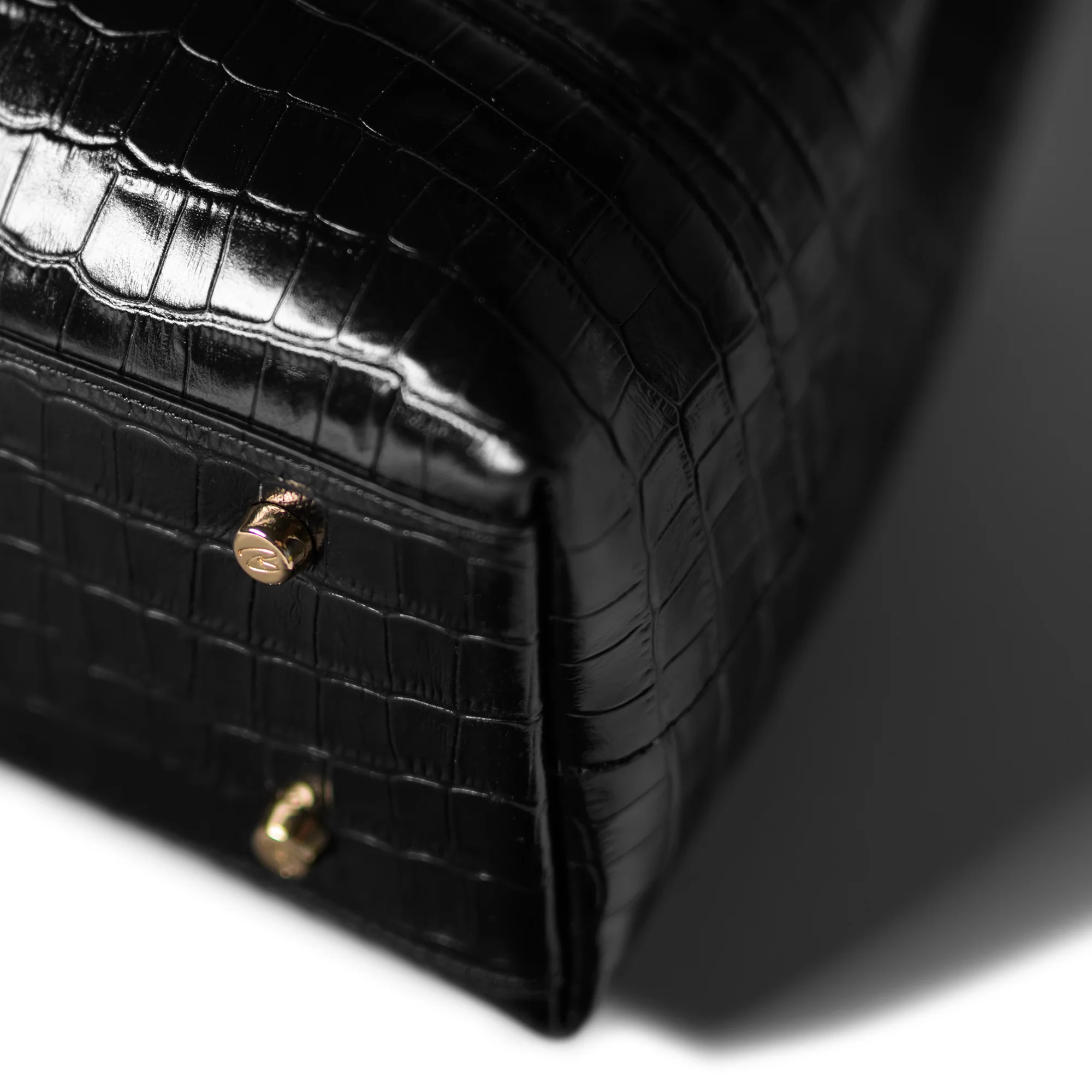 Femme Forte Macie croco black calfskin leather handbag - Image 7