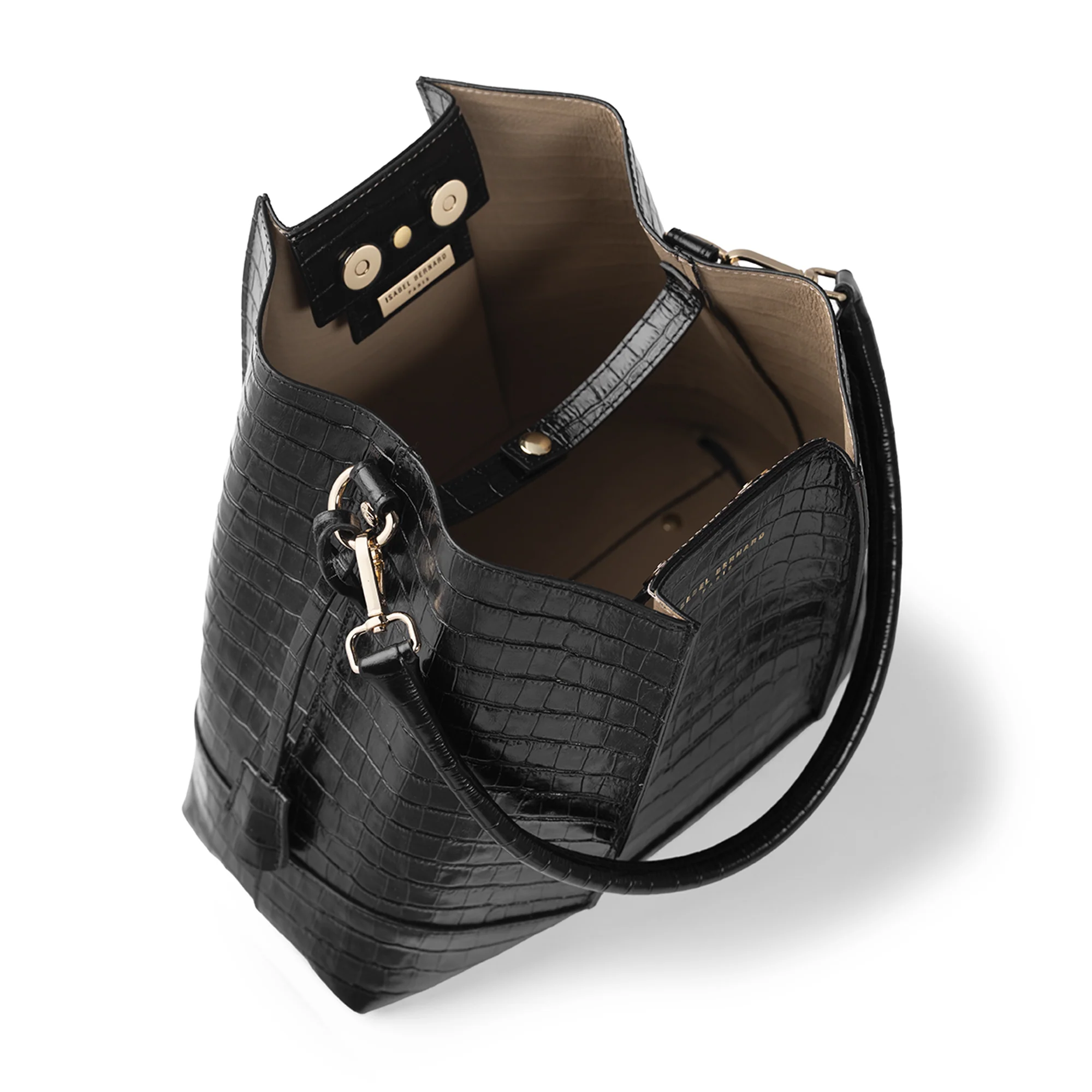 Femme Forte Macie croco black calfskin leather handbag - Image 9
