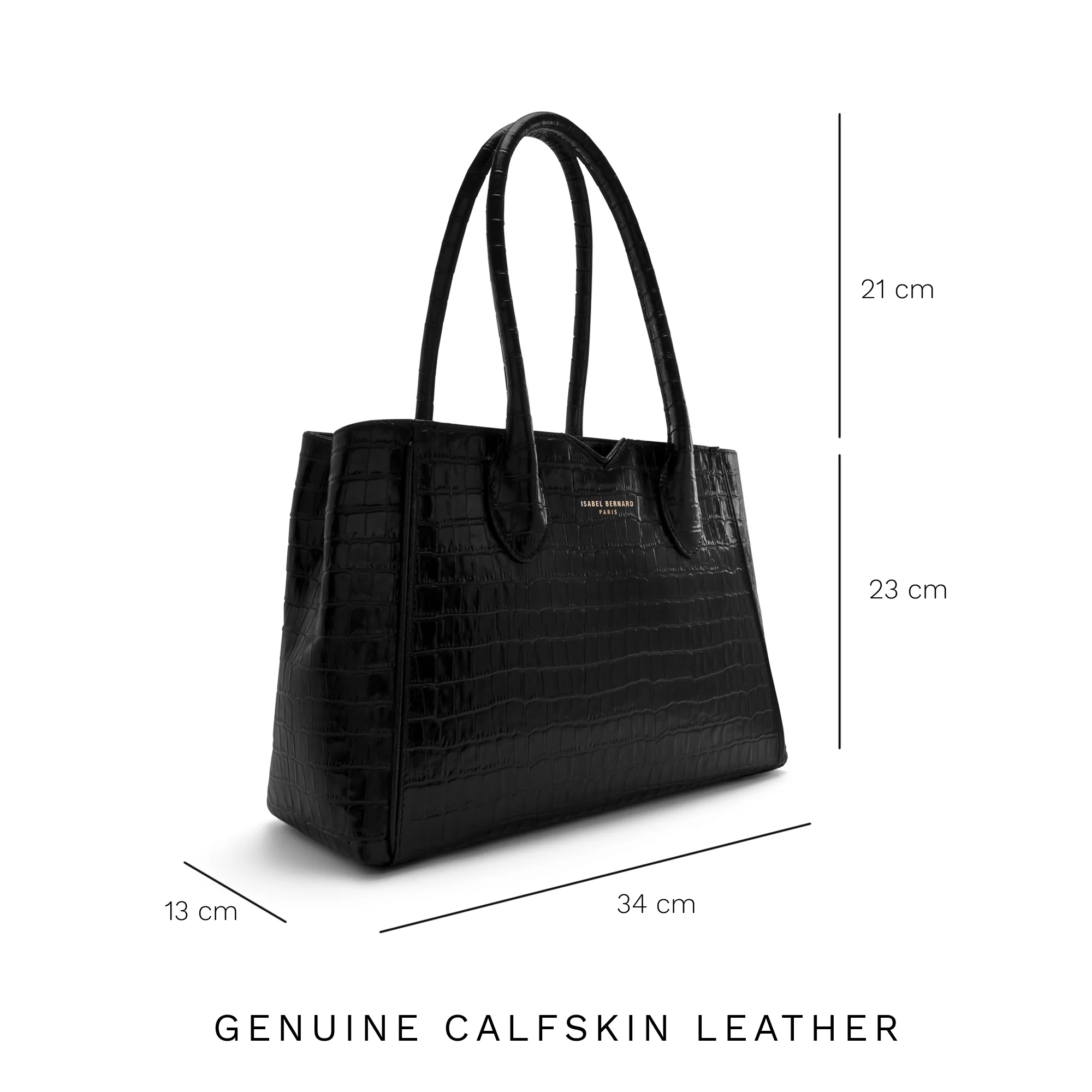 Honoré Cloe Midi croco black calfskin leather handbag - Image 8