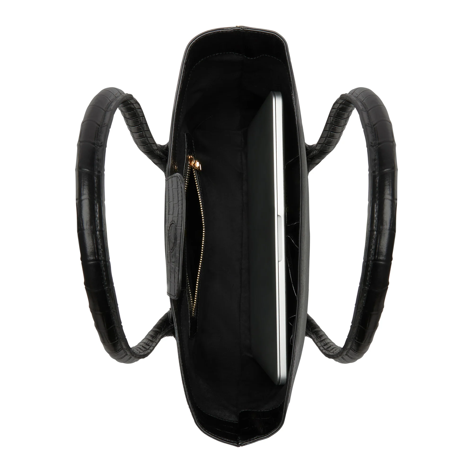 Honoré Lysanne croco black calfskin leather shopper - Image 8