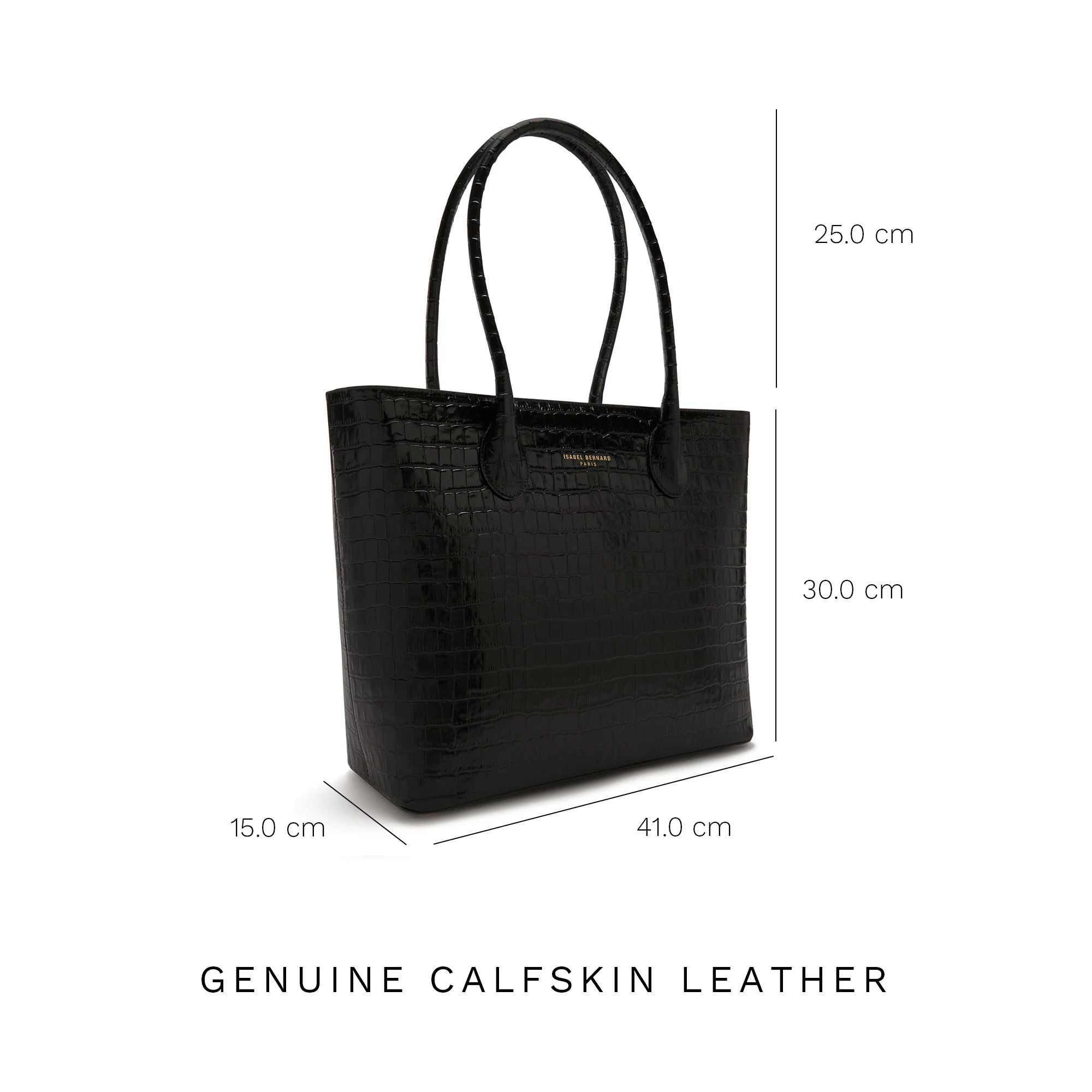 Honoré Lysanne croco black calfskin leather shopper - Image 9