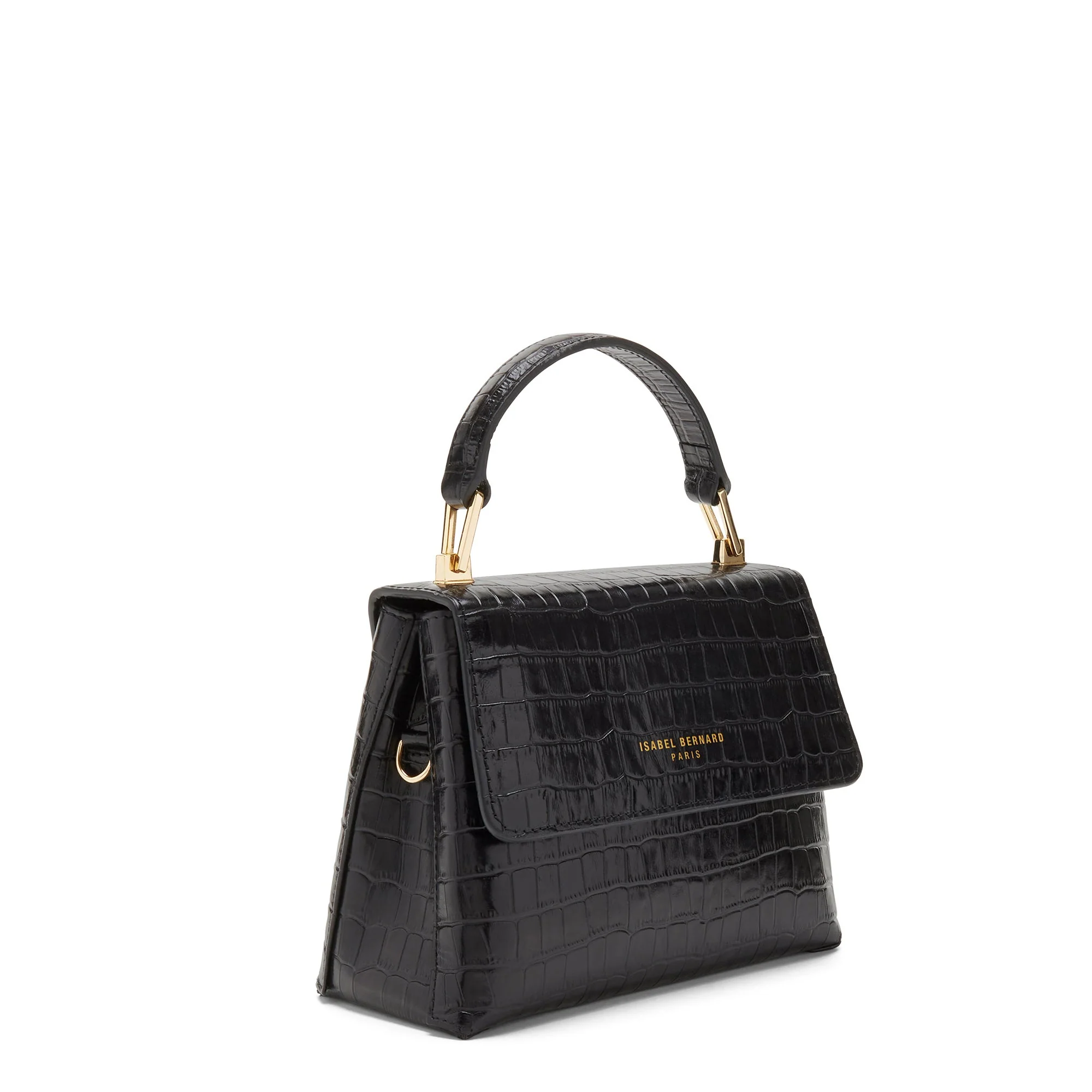 Femme Forte Heline croco black calfskin leather handbag - Image 4