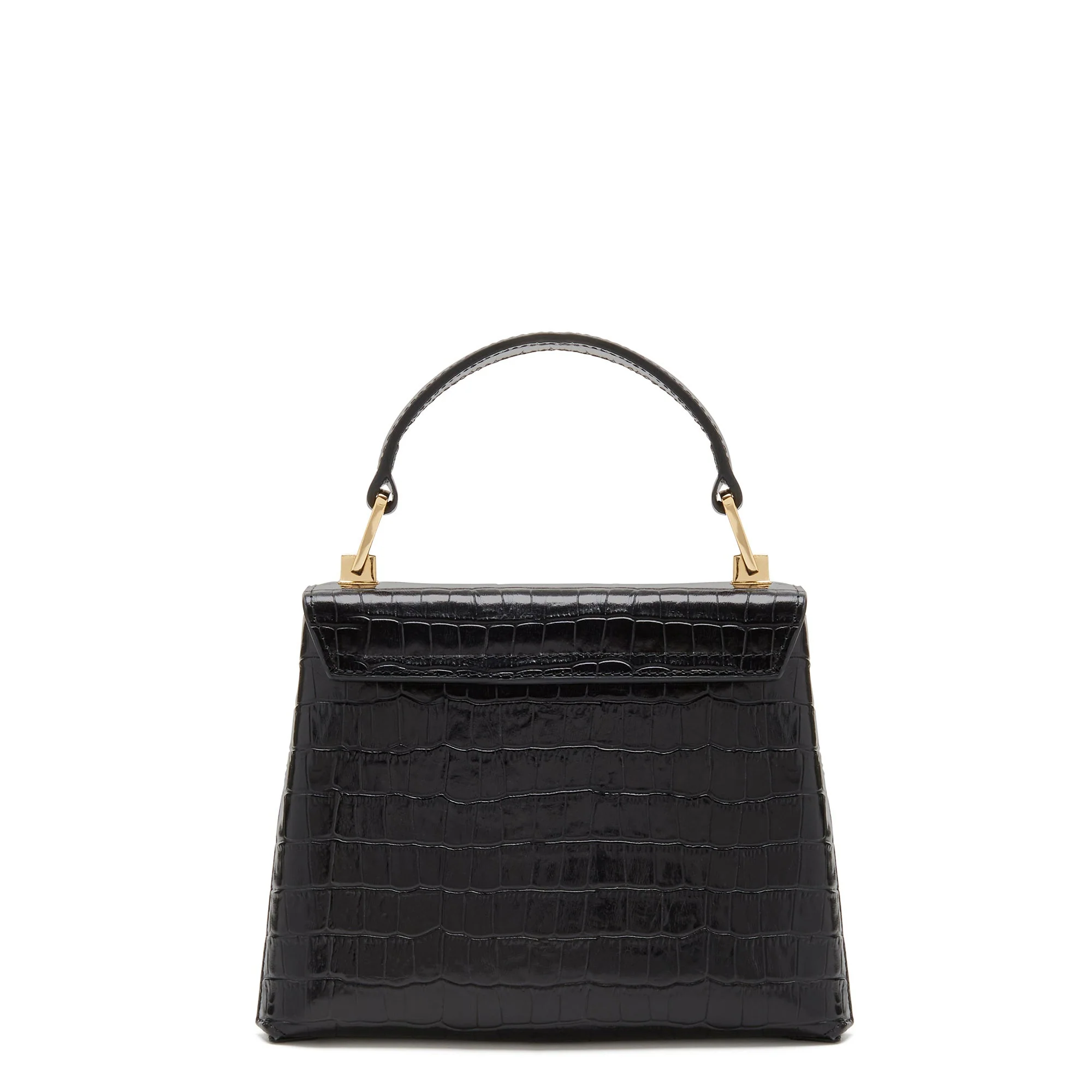 Femme Forte Heline croco black calfskin leather handbag - Image 6