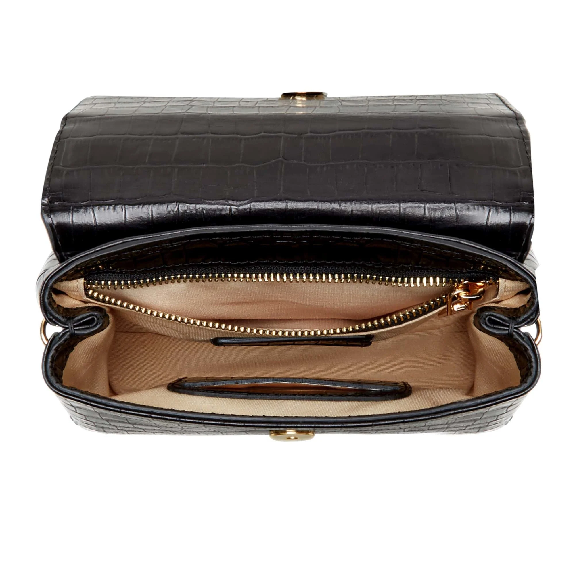 Femme Forte Heline croco black calfskin leather handbag - Image 7