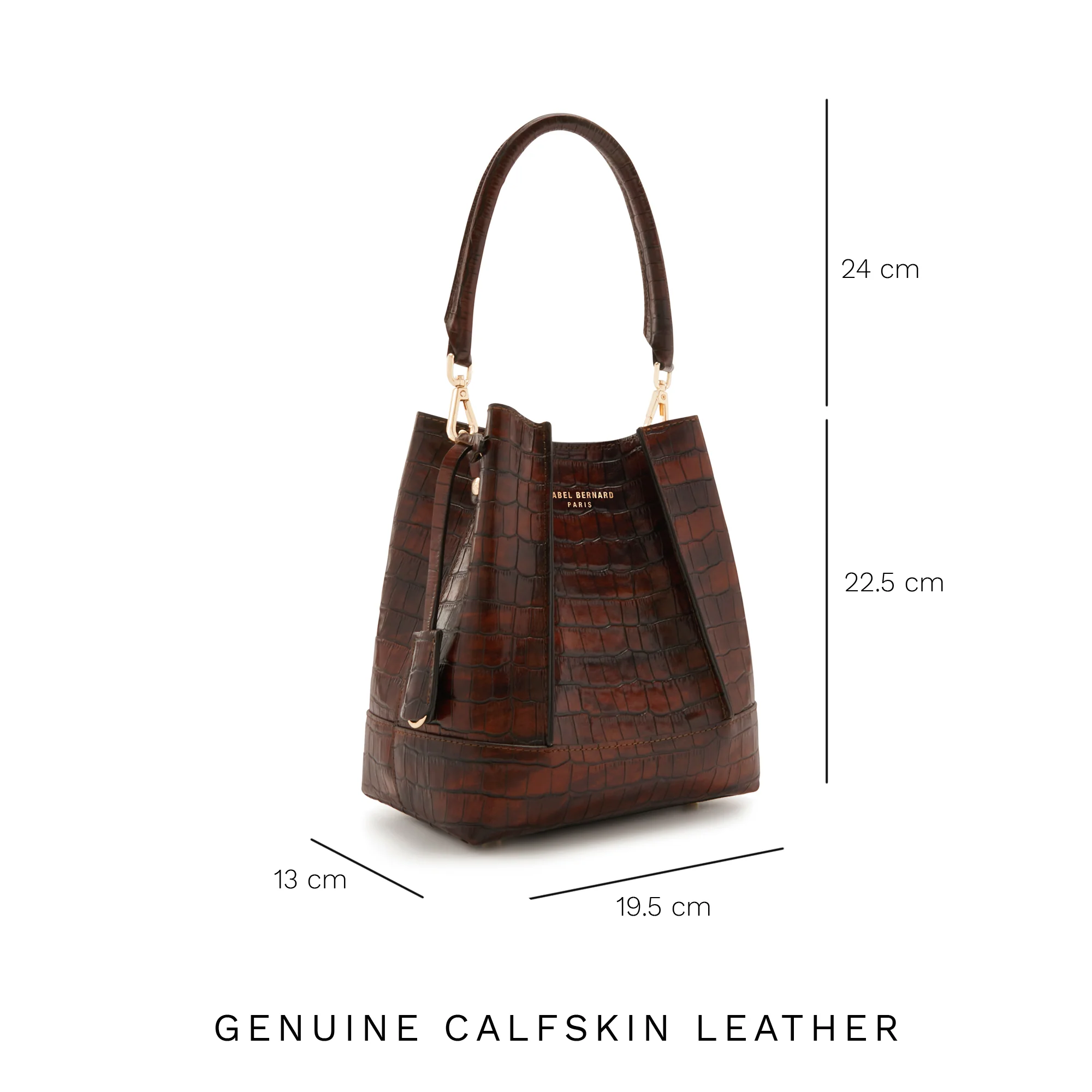 Femme Forte Minette croco brown calfskin leather handbag - Image 10