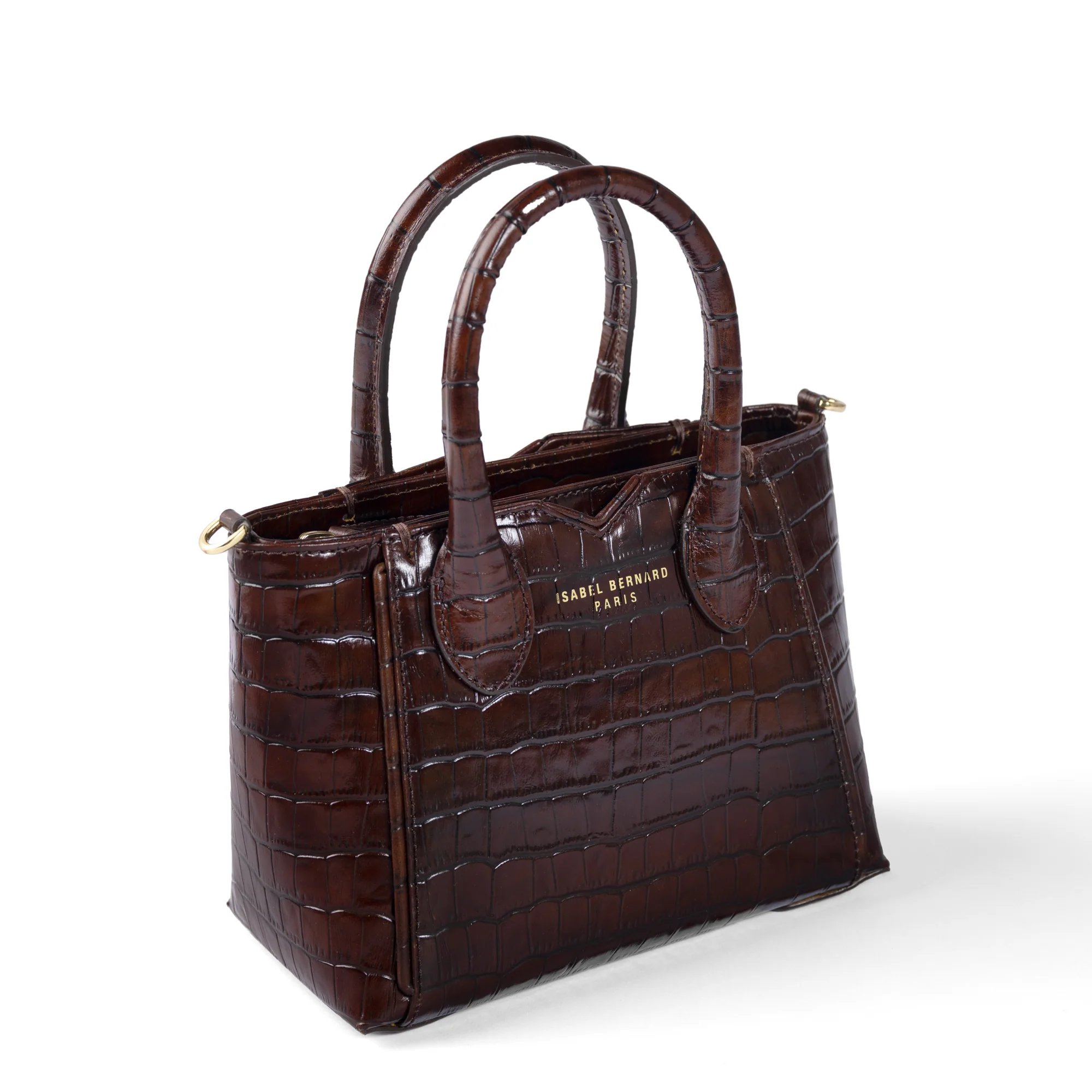 Honoré Cloe Mini croco brown calfskin leather handbag - Image 9