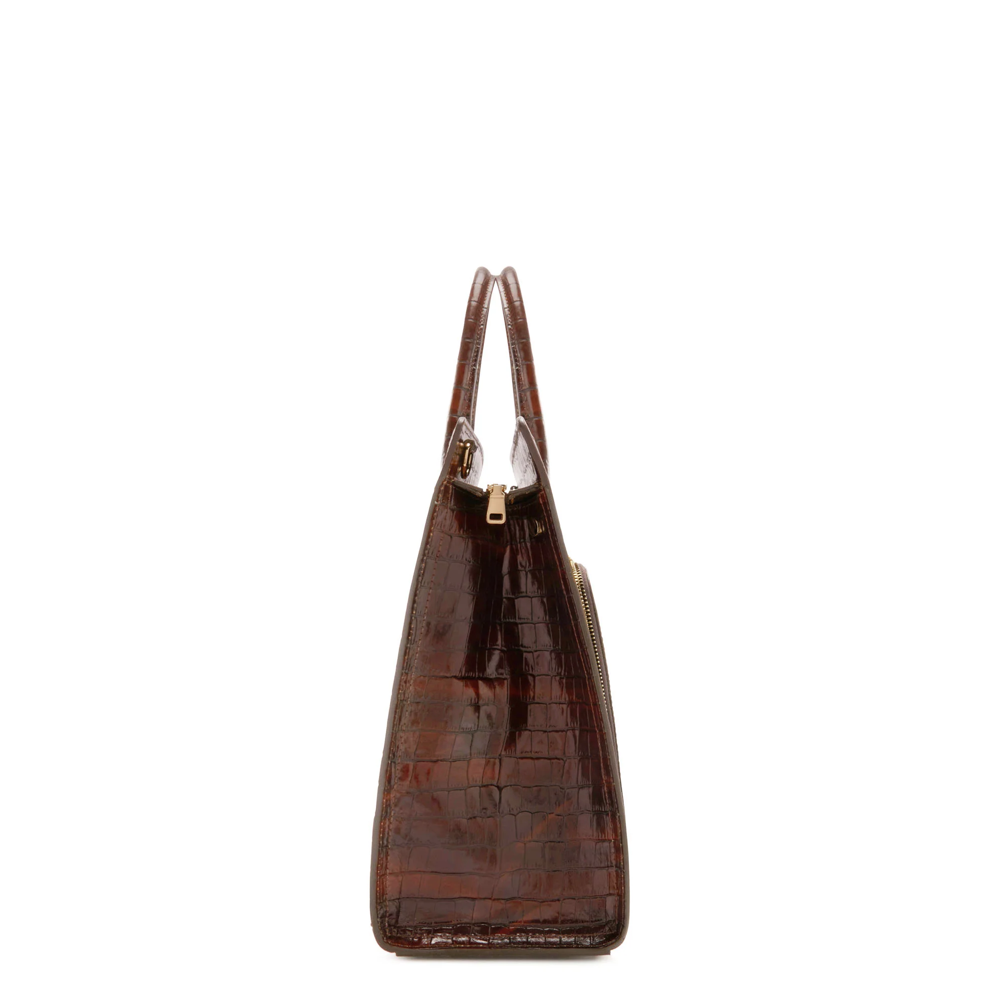 Honoré Nadine croco brown leather handbag with 16.4 inch laptop pocket - Image 5