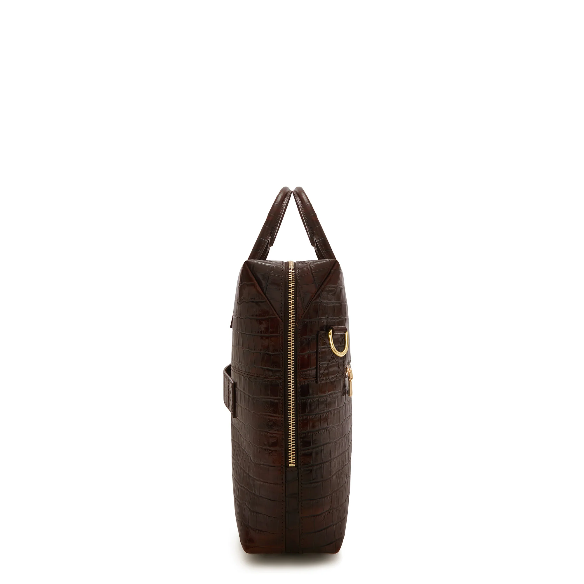 Honoré Anique croco brown leather handbag with 16.4 inch laptop pocket - Image 4