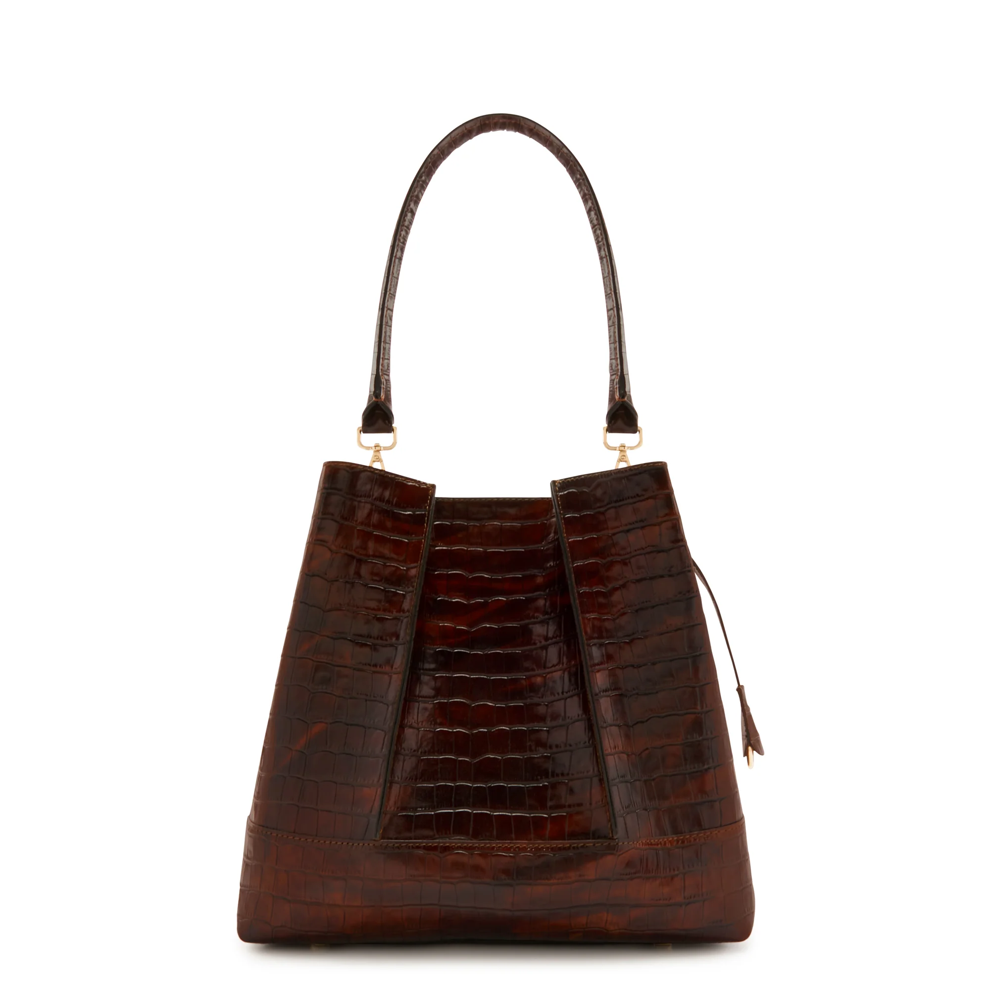 Femme Forte Macie croco brown calfskin leather handbag - Image 7