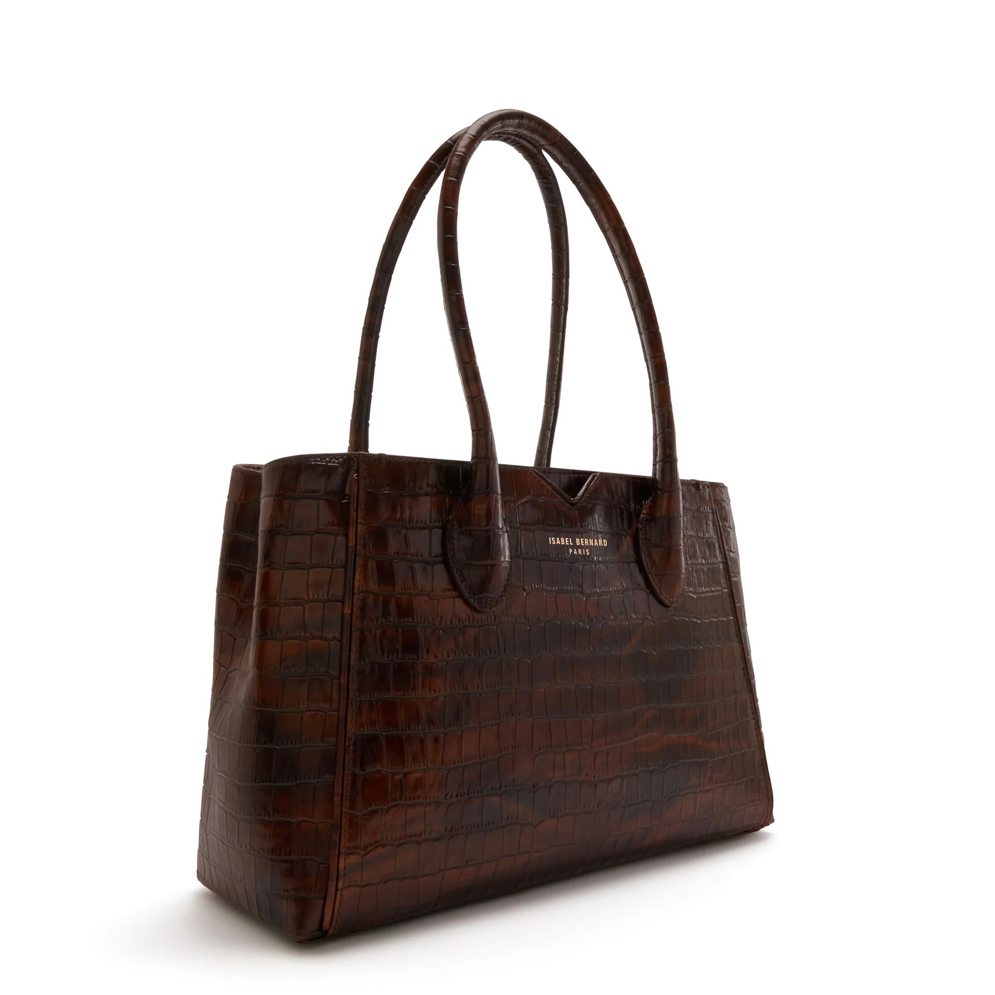 Honoré Cloe Midi croco brown calfskin leather handbag - Image 5
