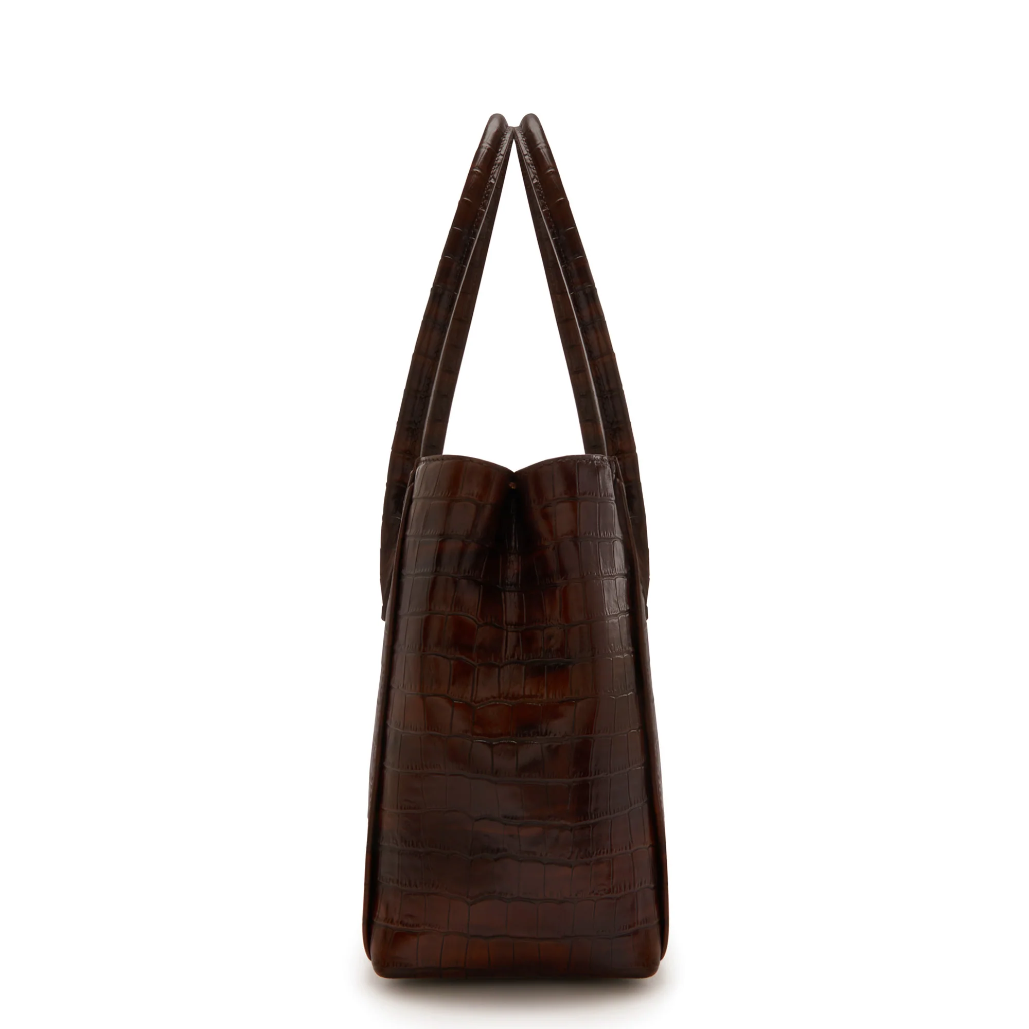 Honoré Cloe Midi croco brown calfskin leather handbag - Image 6