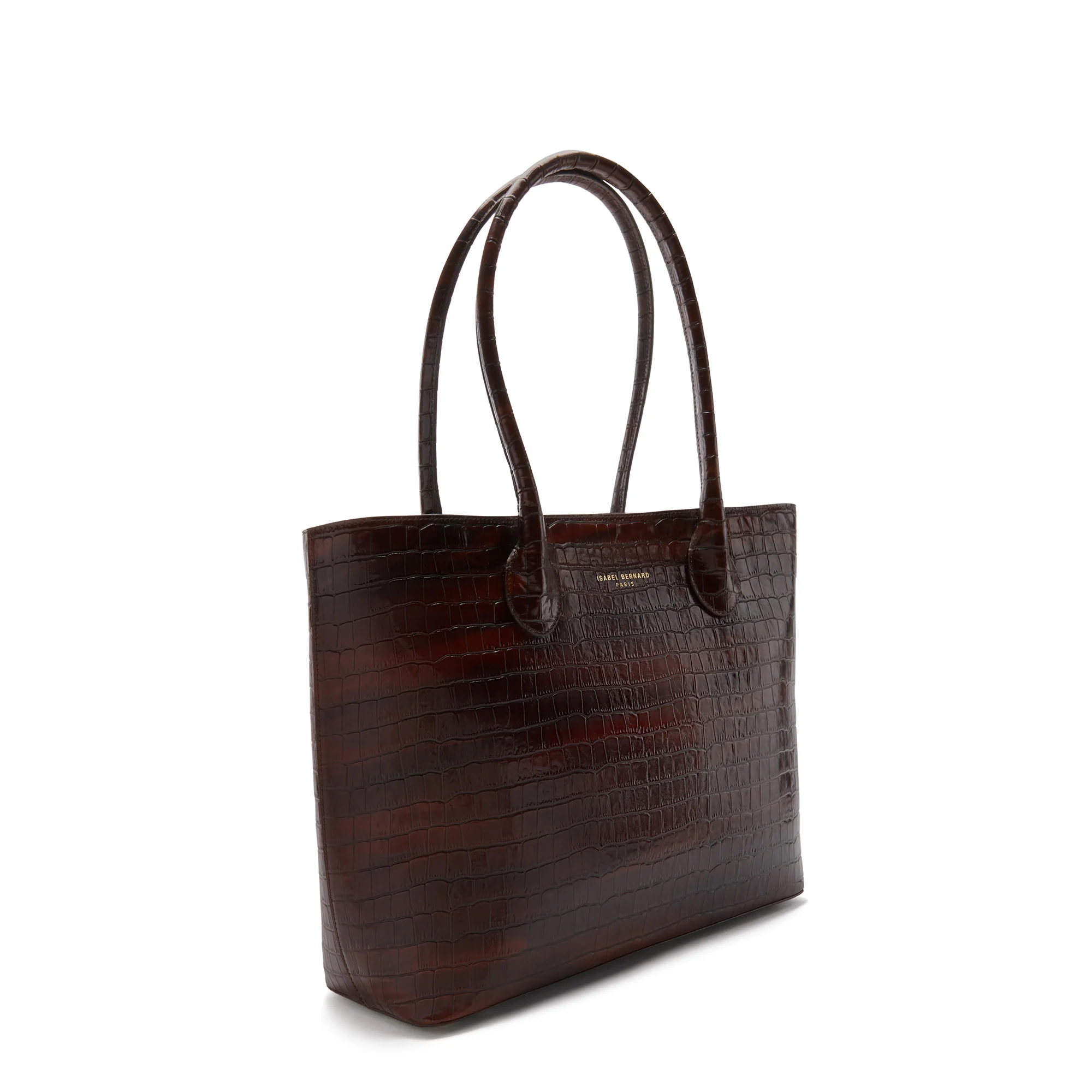 Honoré Lysanne croco brown calfskin leather shopper - Image 4