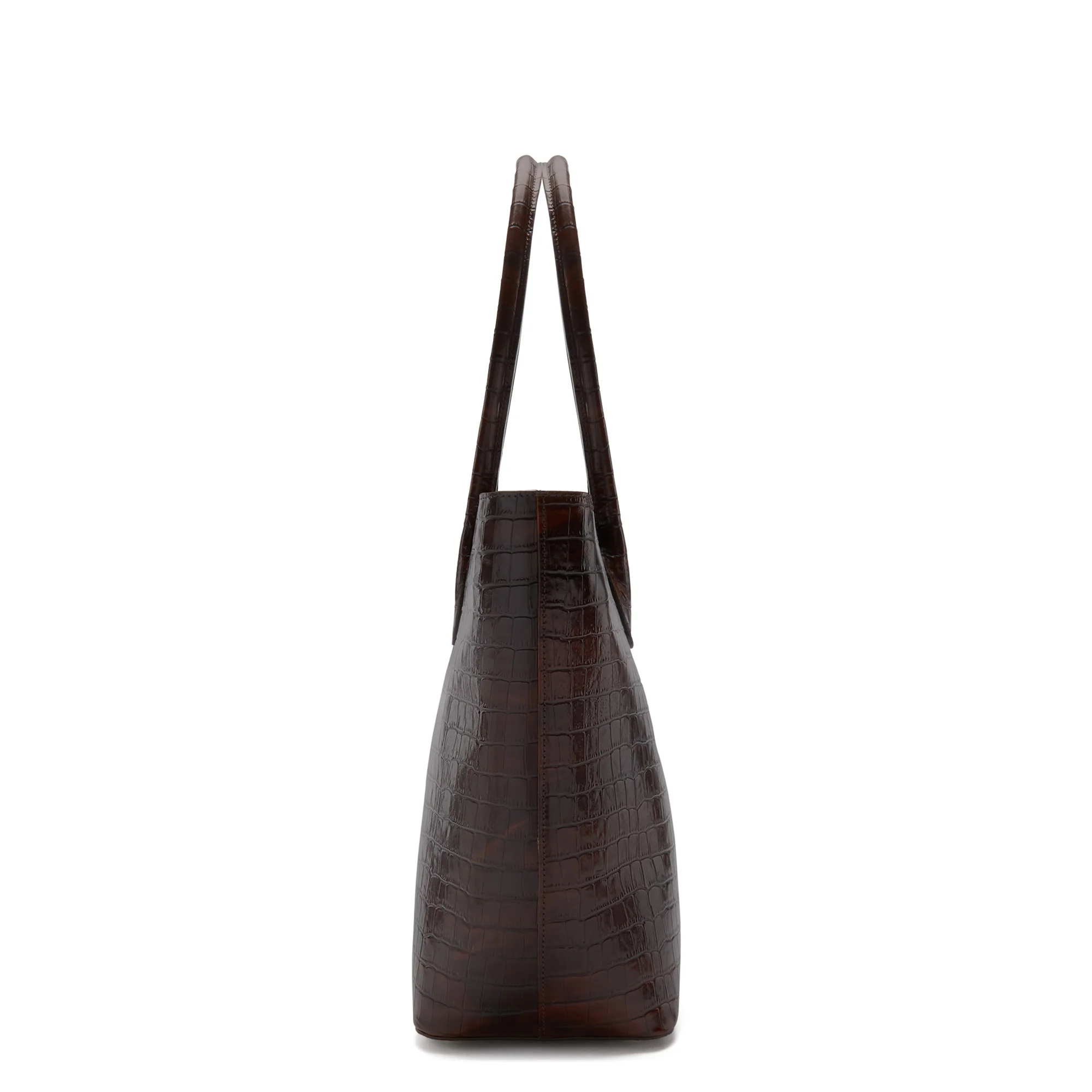 Honoré Lysanne croco brown calfskin leather shopper - Image 5