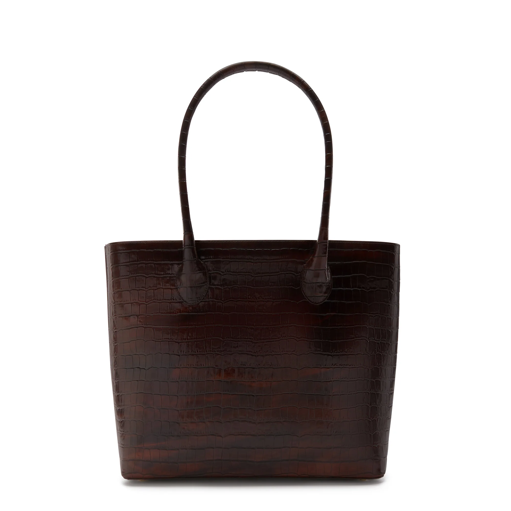 Honoré Lysanne croco brown calfskin leather shopper - Image 6