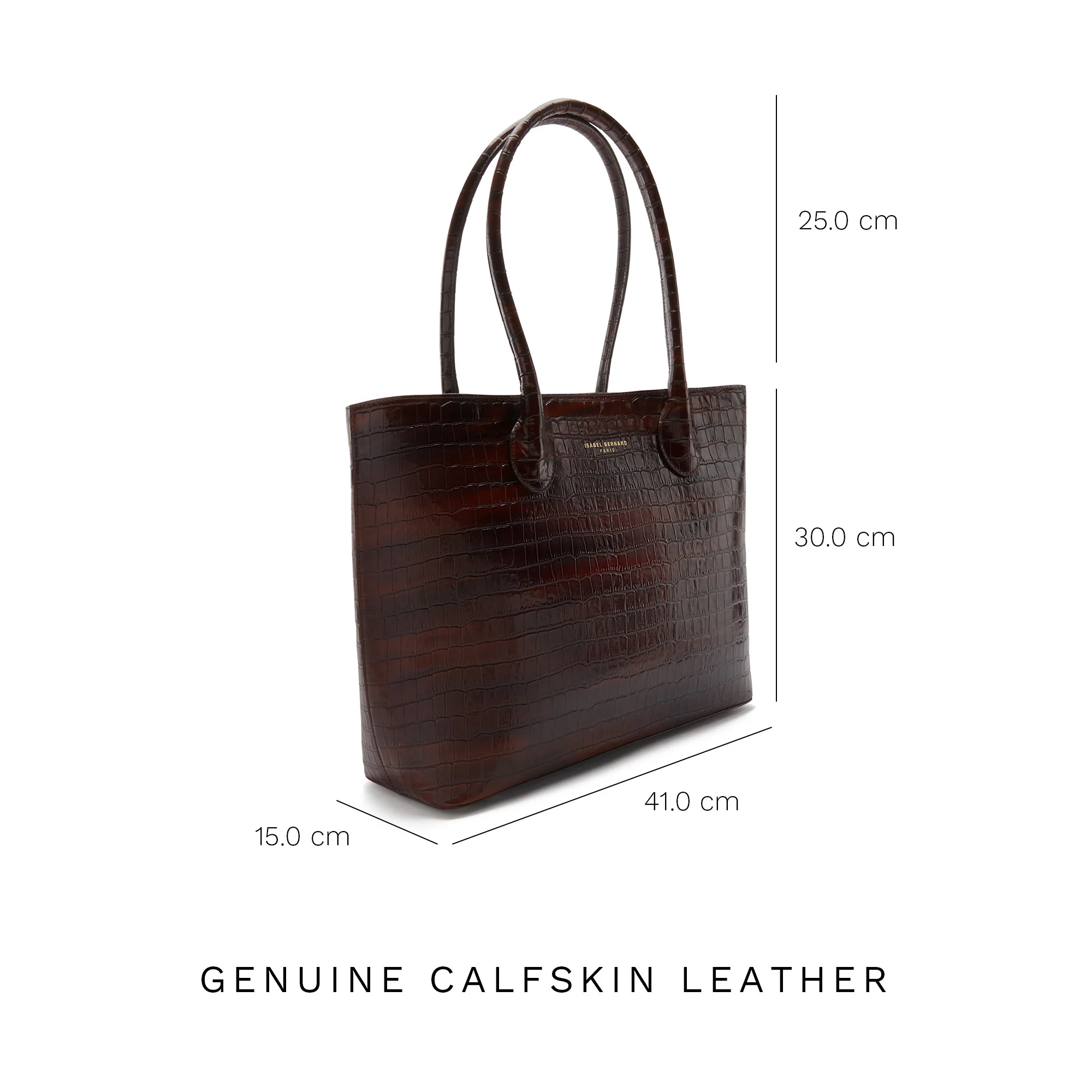Honoré Lysanne croco brown calfskin leather shopper - Image 8