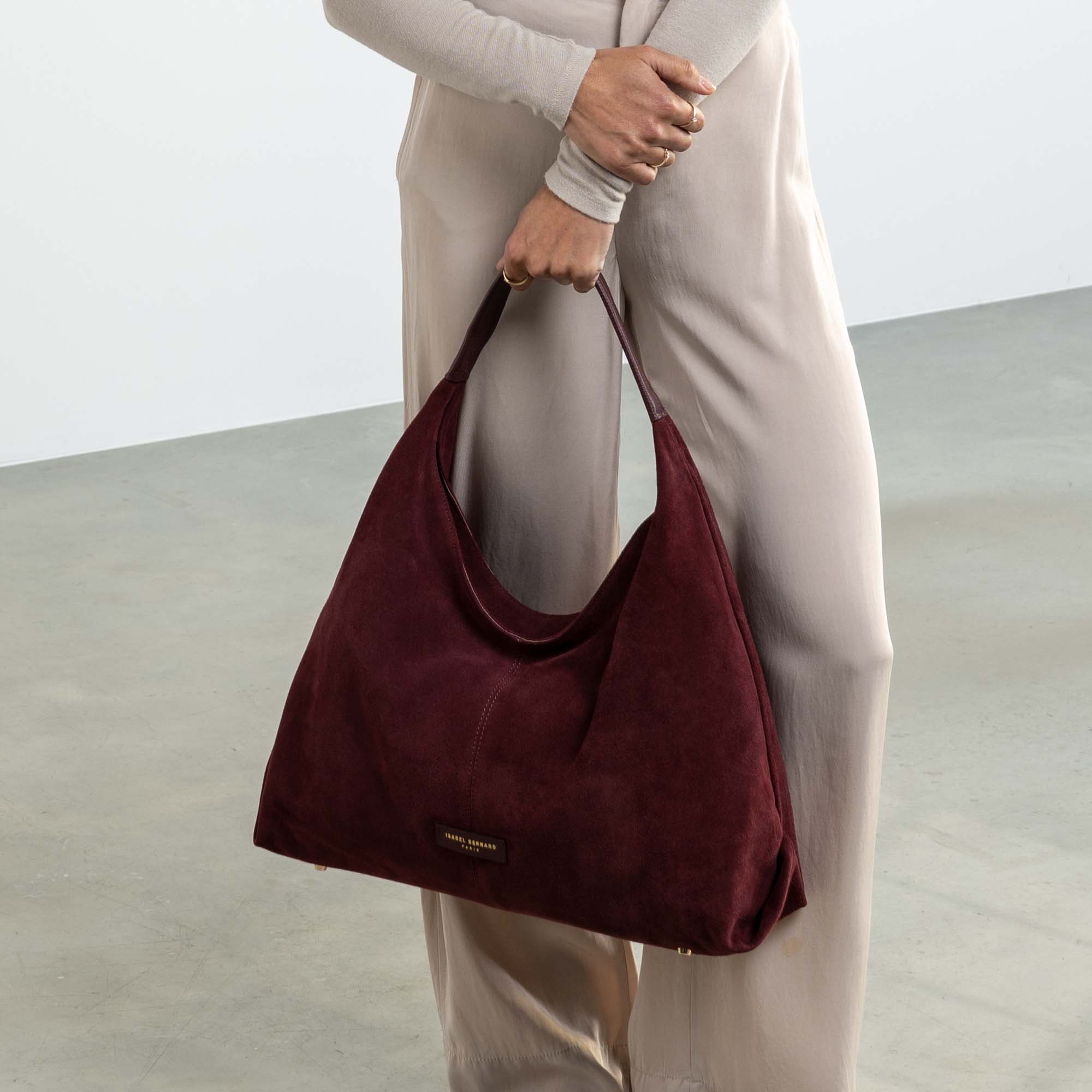 Honoré Grace bordeaux red suede shoulder bag - Image 3