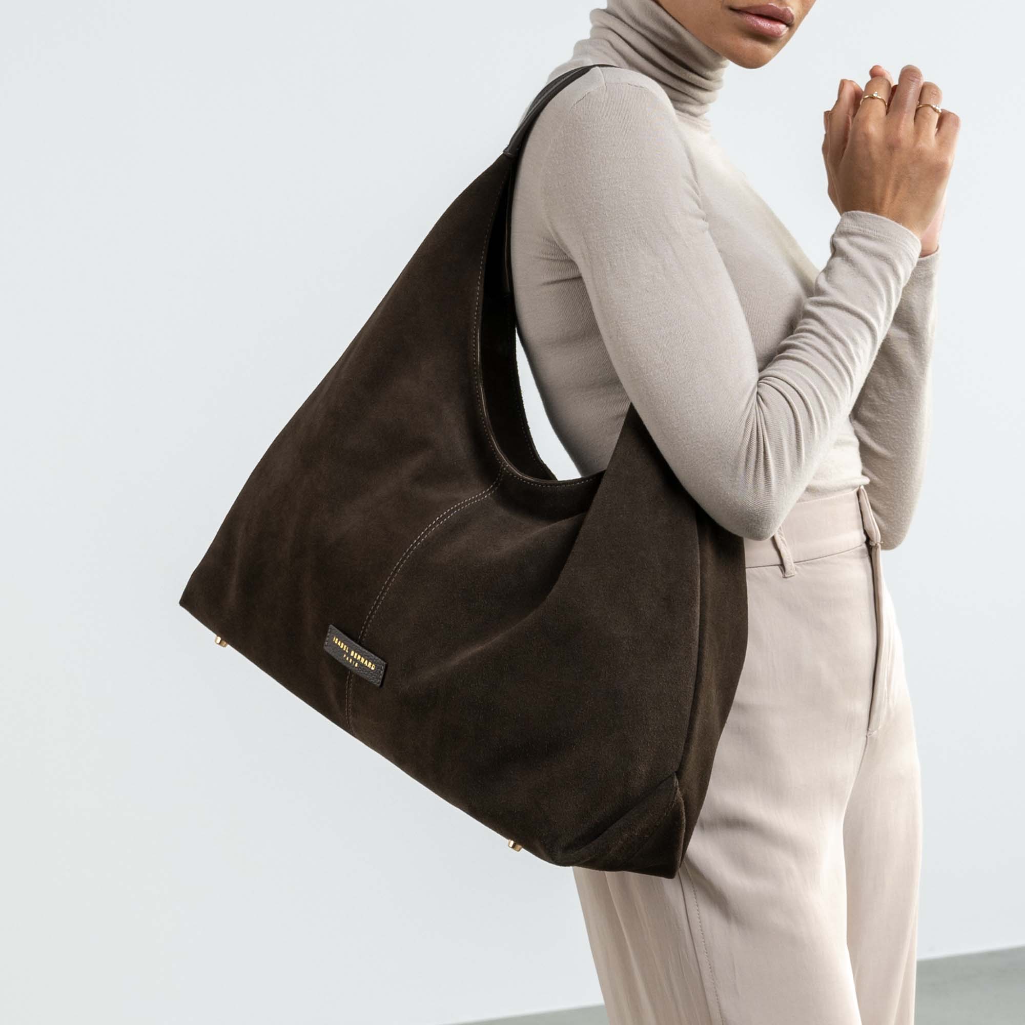 Honoré Grace dark brown suede shoulder bag - Image 2