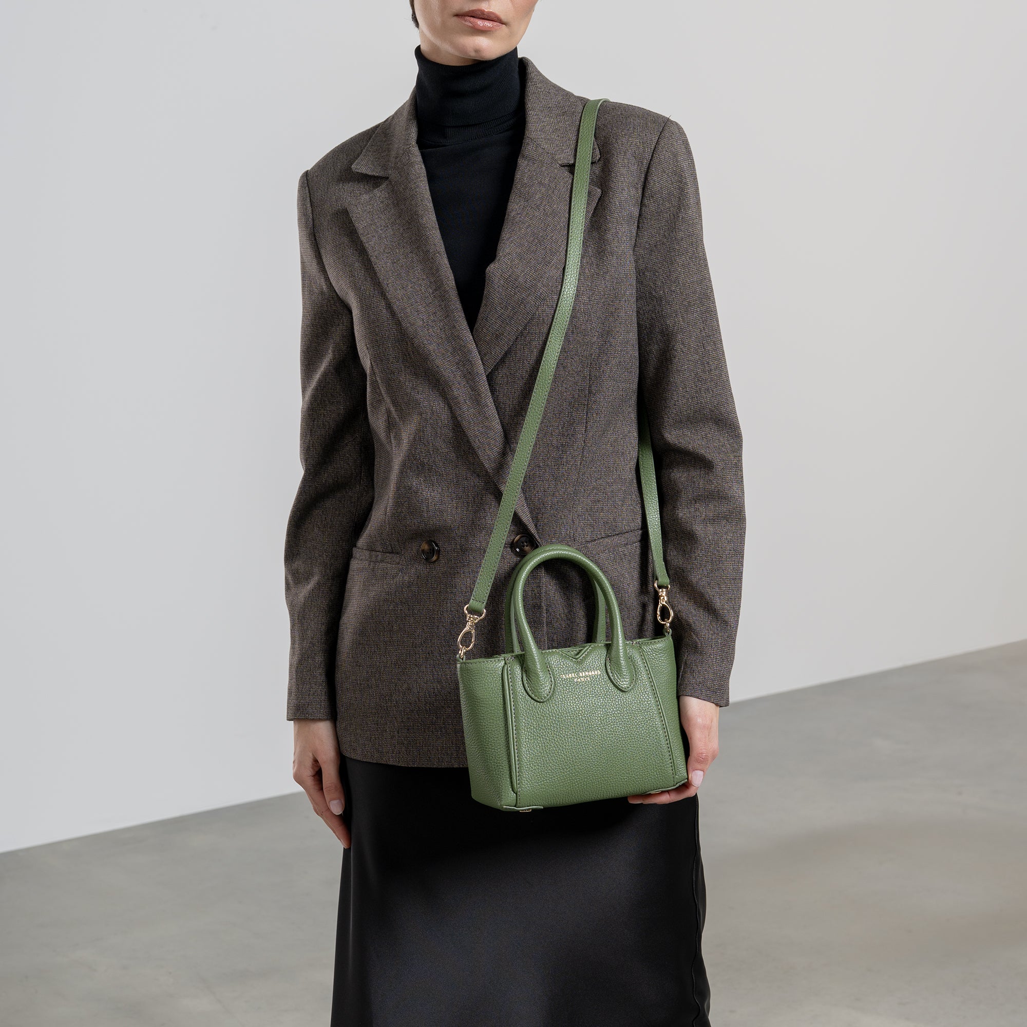 Honoré Cloe Mini green calfskin leather handbag - Image 2