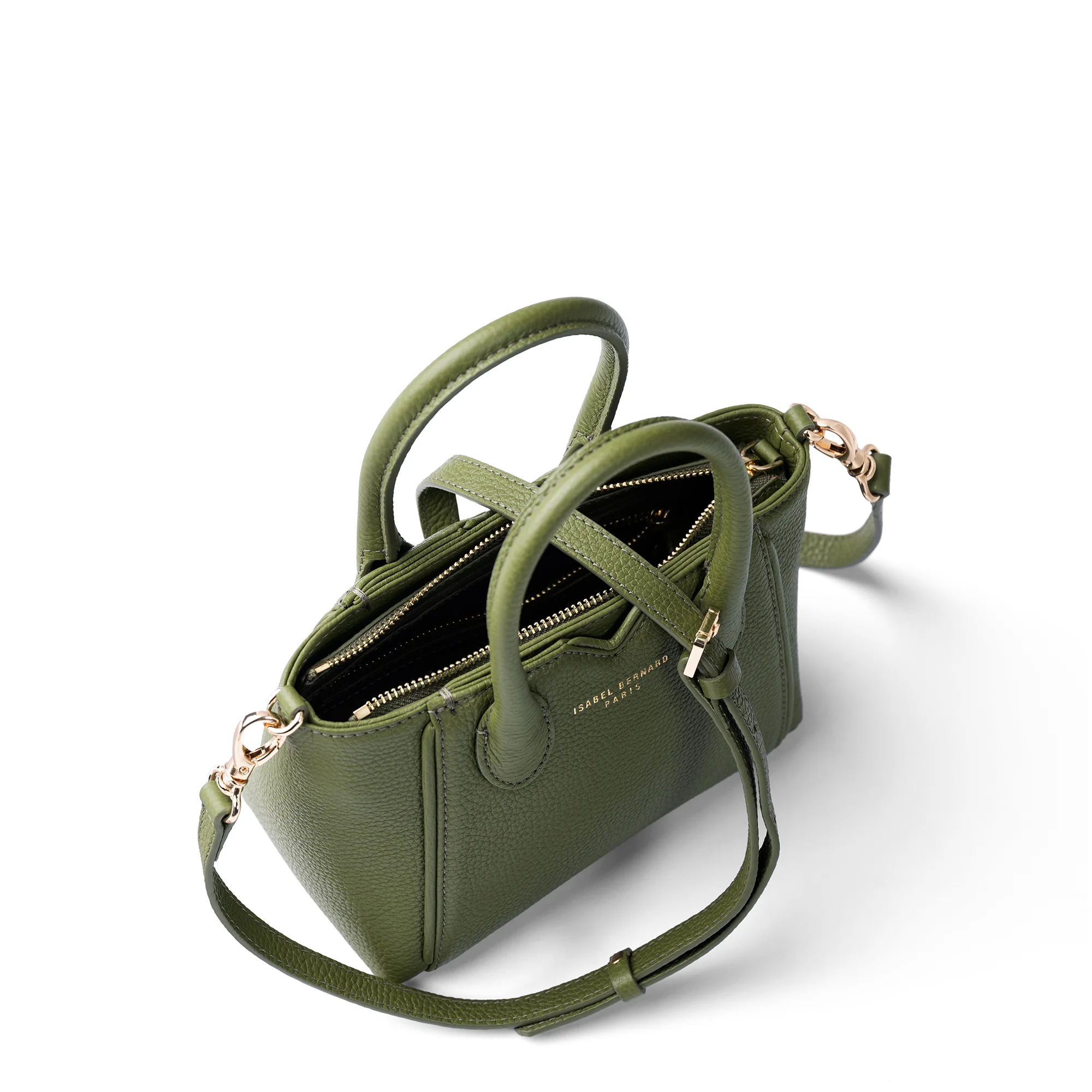 Honoré Cloe Mini green calfskin leather handbag - Image 9