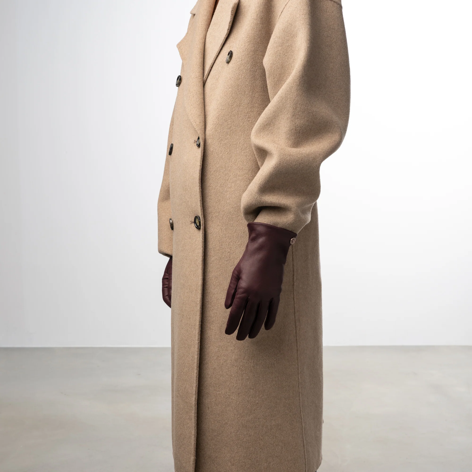 Honoré Eleanor Bordeaux Red goatskin leather gloves - Image 2