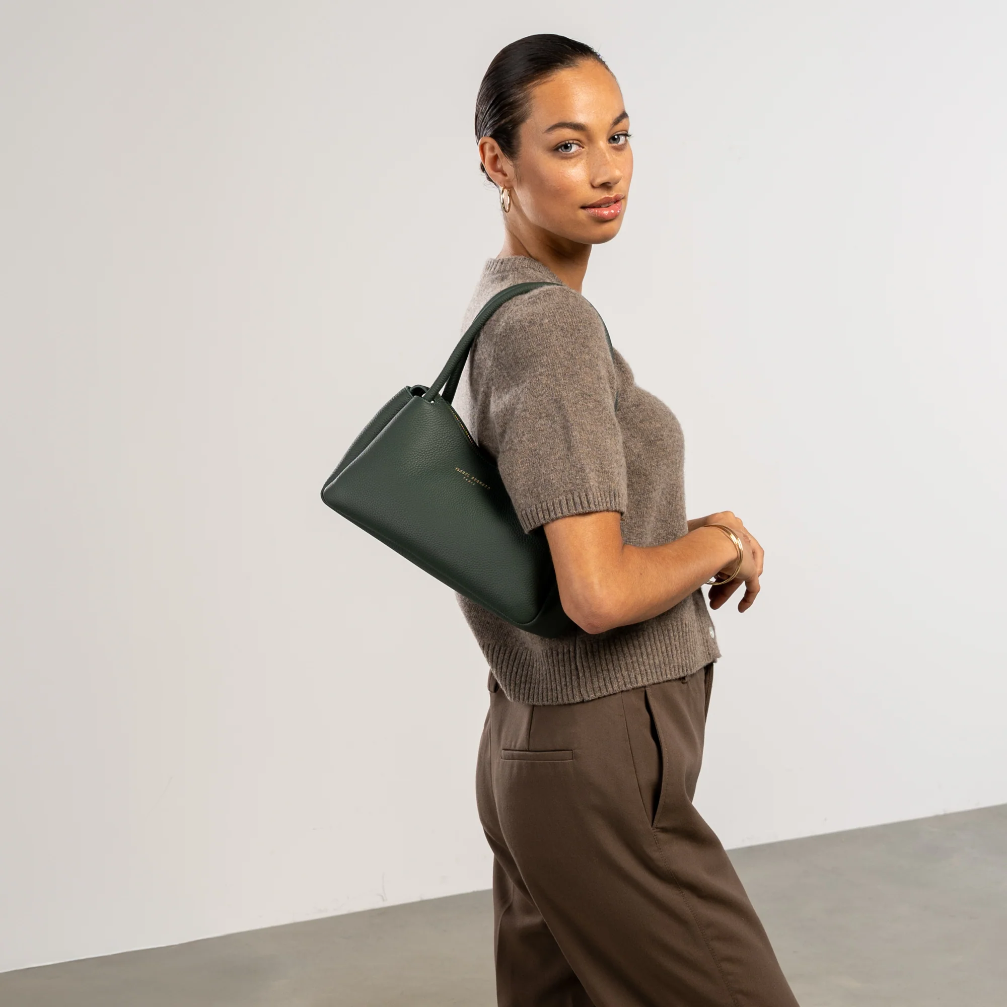Honoré Eve Dark Green Calfskin Leather handbag - Image 2