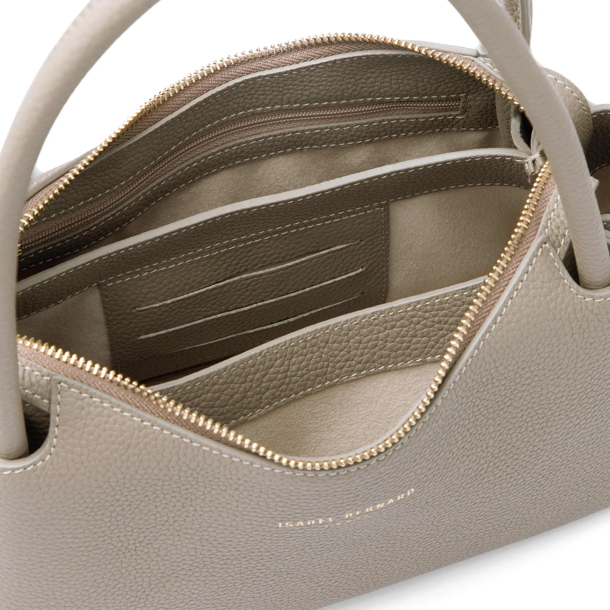 Honoré Eve Taupe Calfskin Leather handbag - Image 7