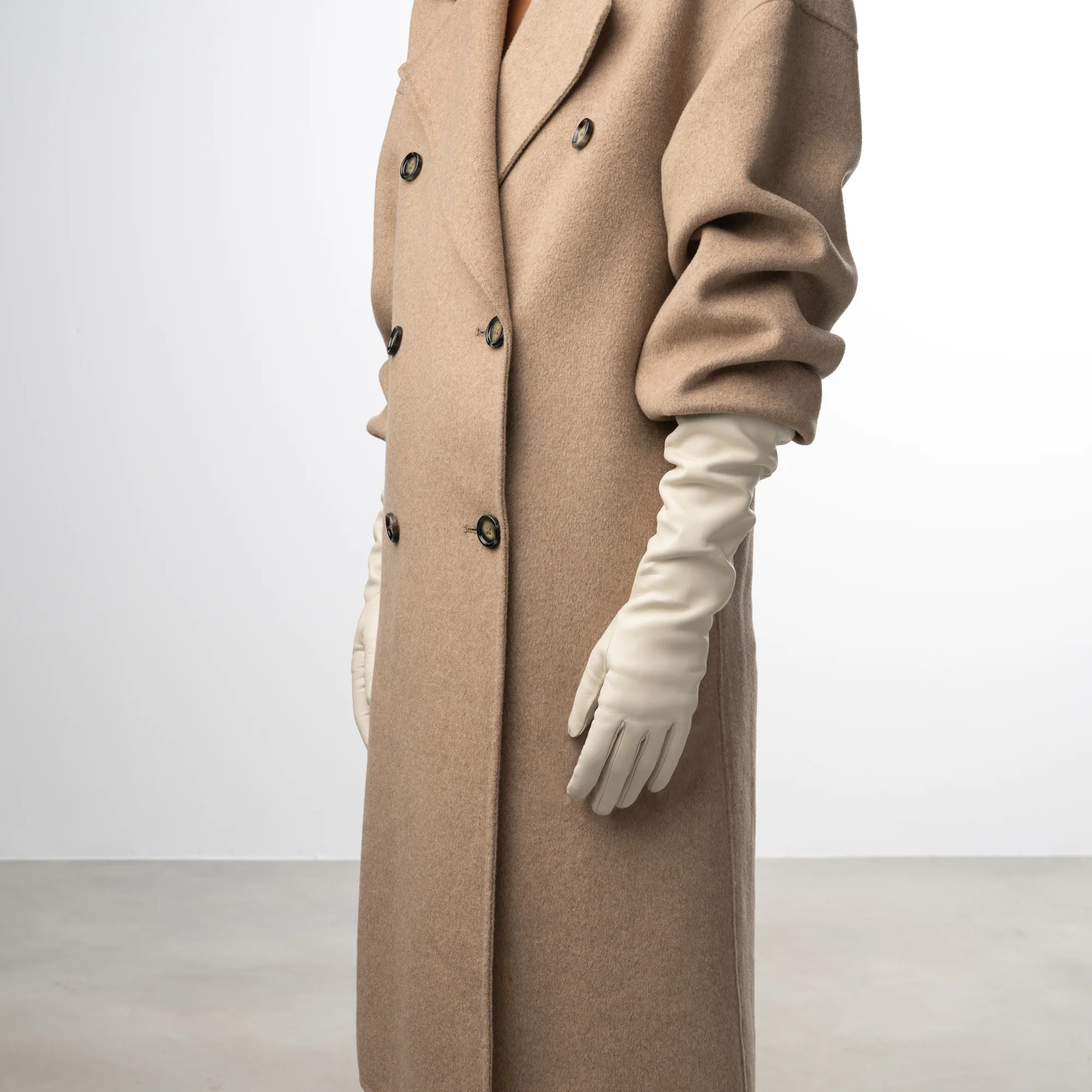 Honoré Ines cream goatskin leather gloves - Image 2