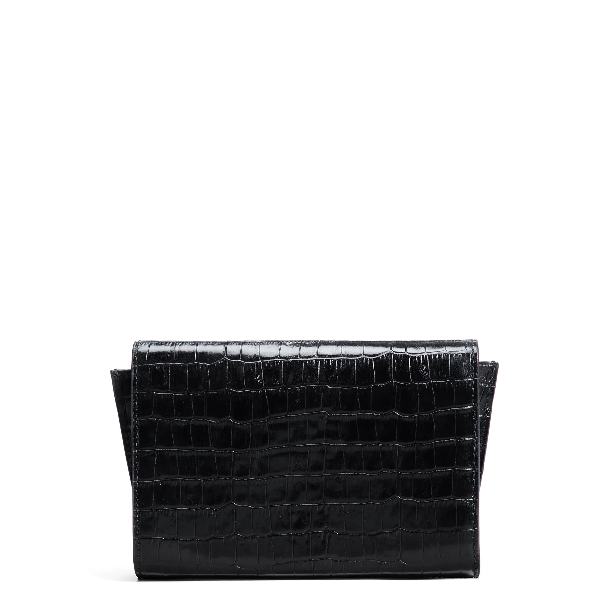 Honoré Lina Croco Black Clutch With Detachable Shoulder Chain - Image 3