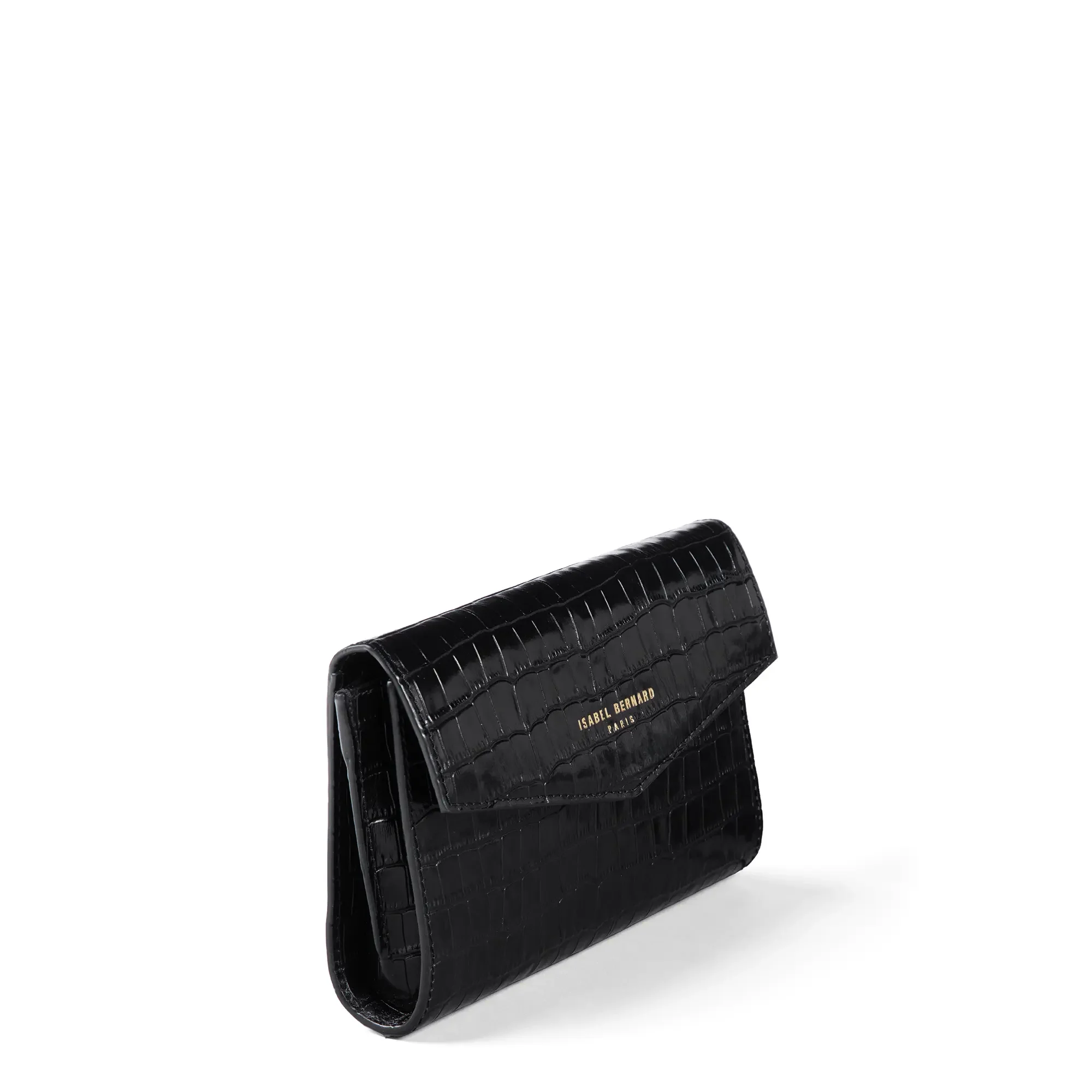 Honoré Lina Croco Black Clutch With Detachable Shoulder Chain - Image 7