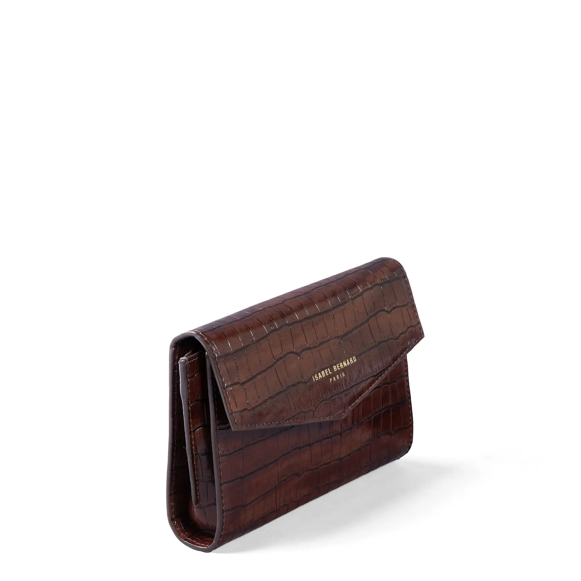 Honoré Lina Croco Brown Clutch With Detachable Shoulder Chain - Image 6