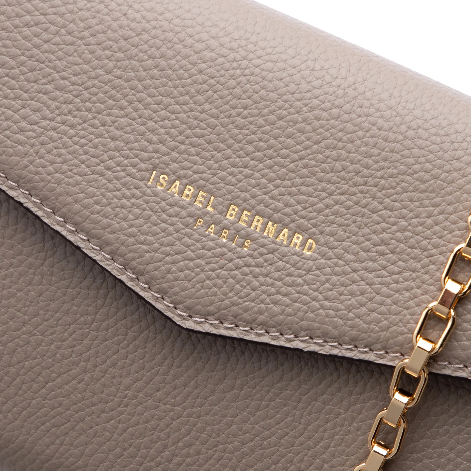 Honoré Lina Taupe Clutch With Detachable Shoulder Chain - Image 4