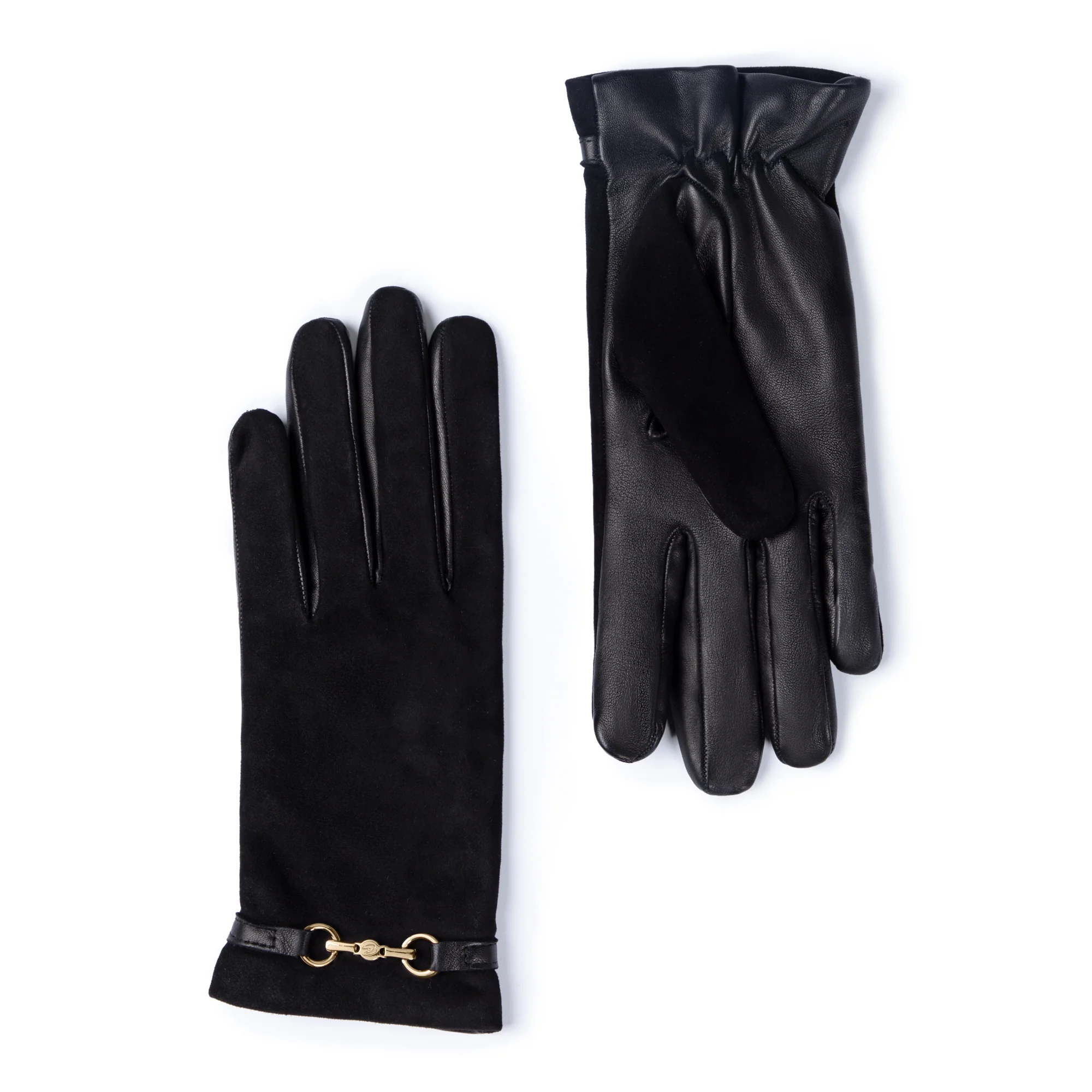 Honoré Marcelia black goatskin suéde leather gloves
