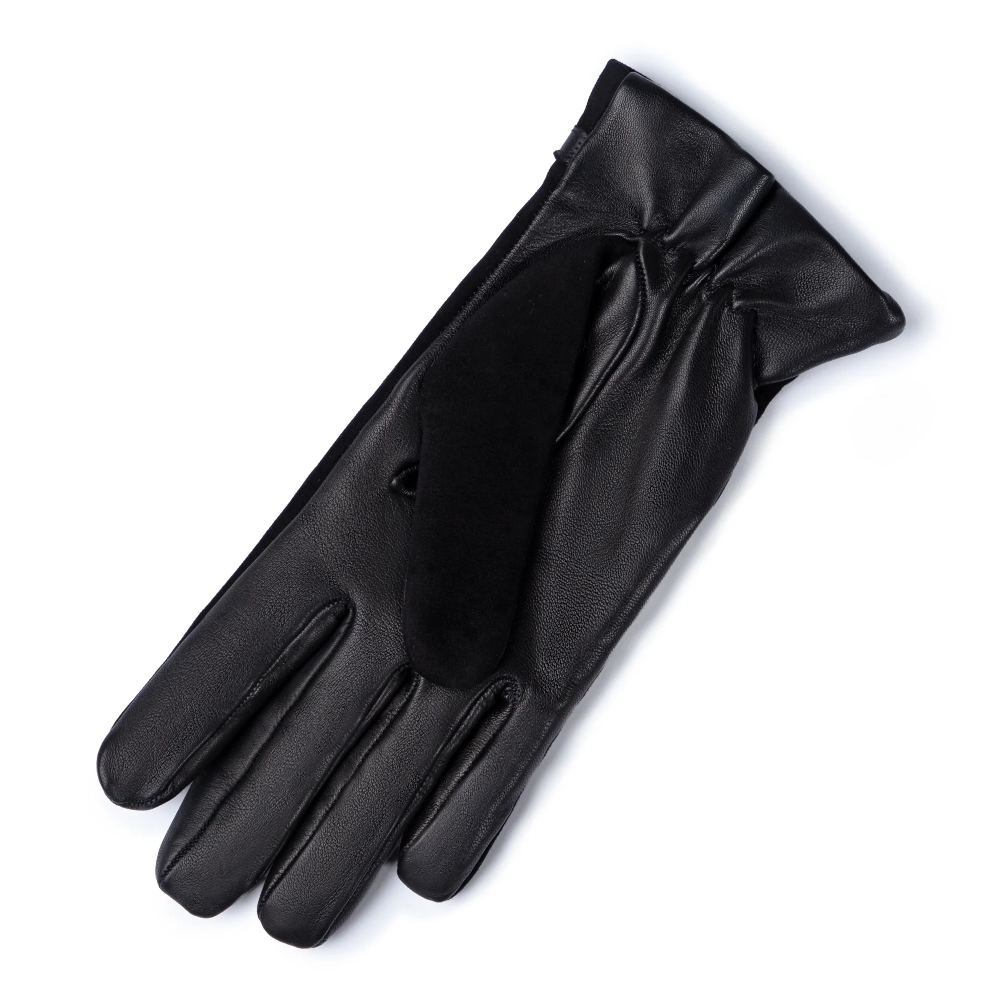 Honoré Marcelia black goatskin suéde leather gloves - Image 4