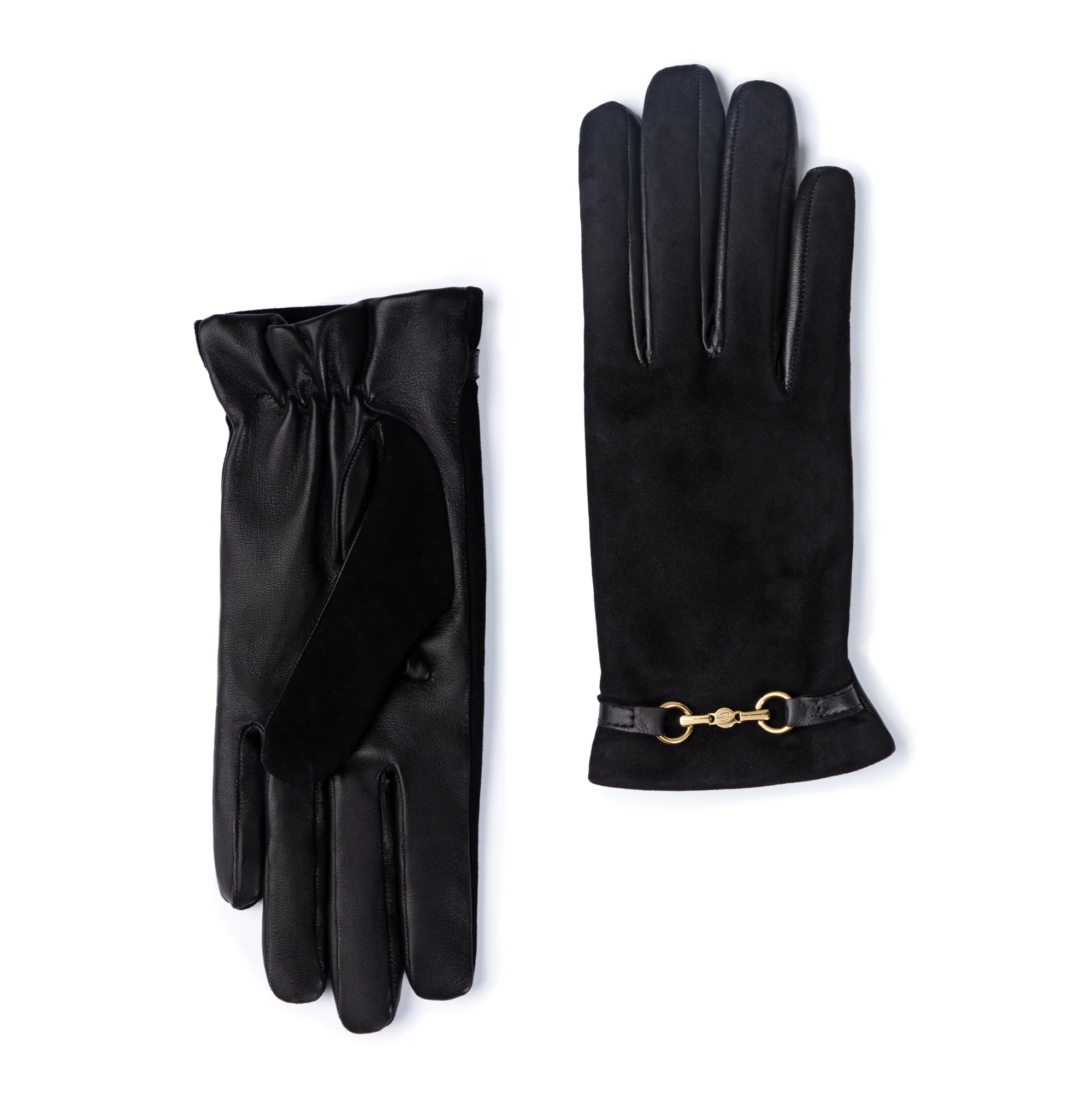 Honoré Marcelia black goatskin suéde leather gloves - Image 7