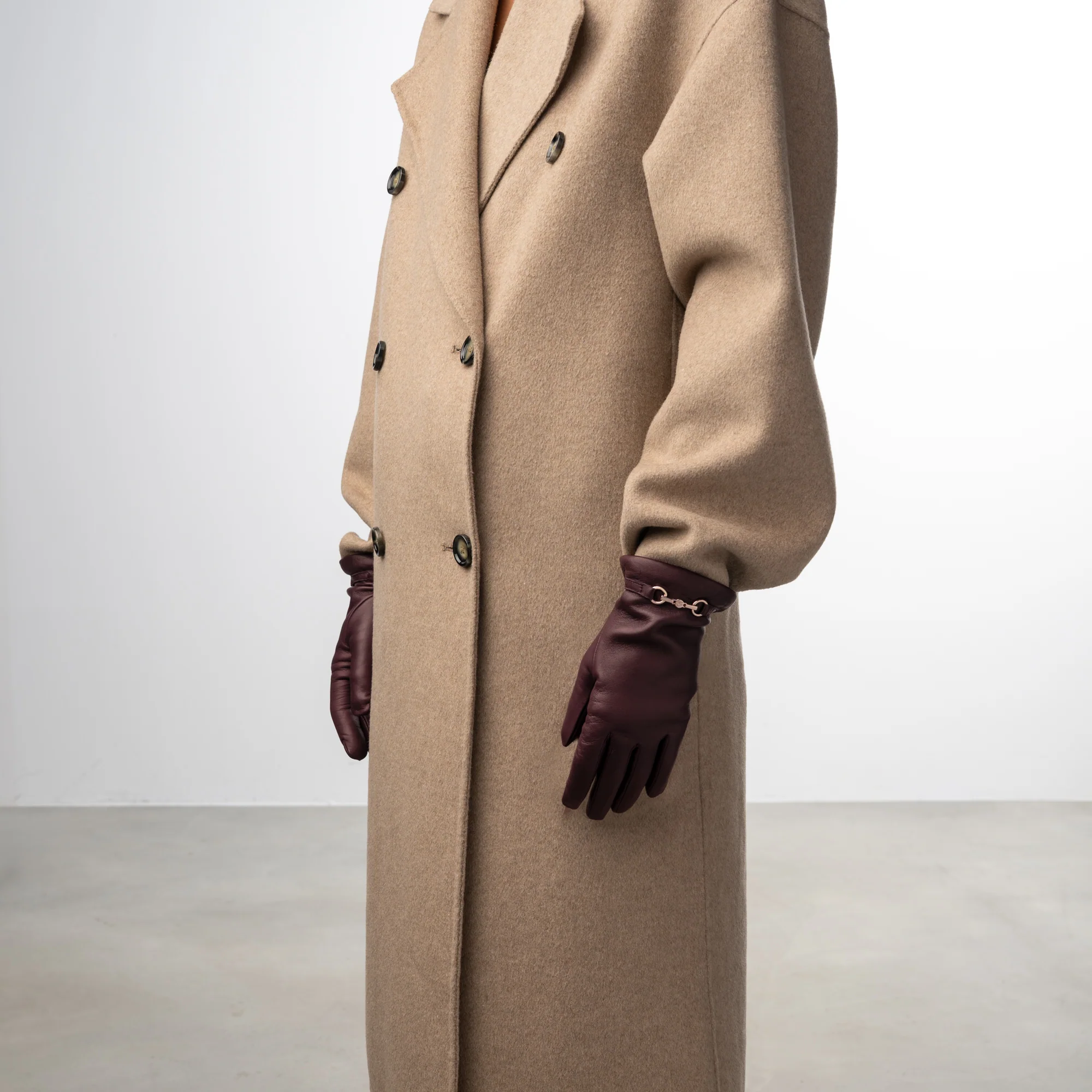 Honoré Marcelia Bordeaux Red goatskin leather gloves - Image 2
