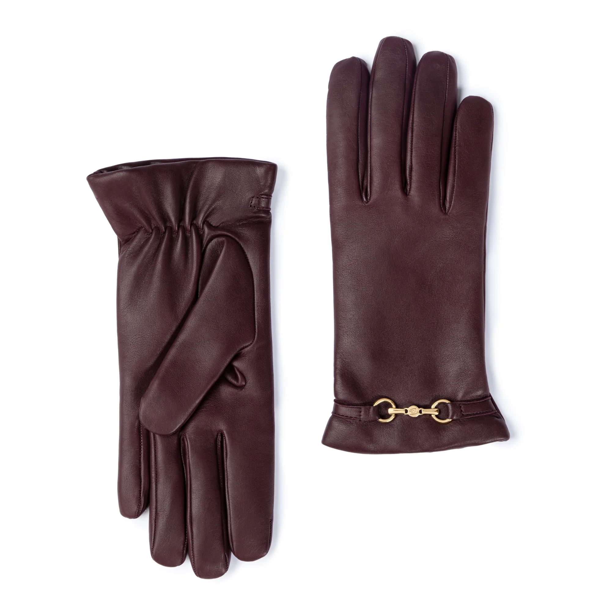 Honoré Marcelia Bordeaux Red goatskin leather gloves - Image 7