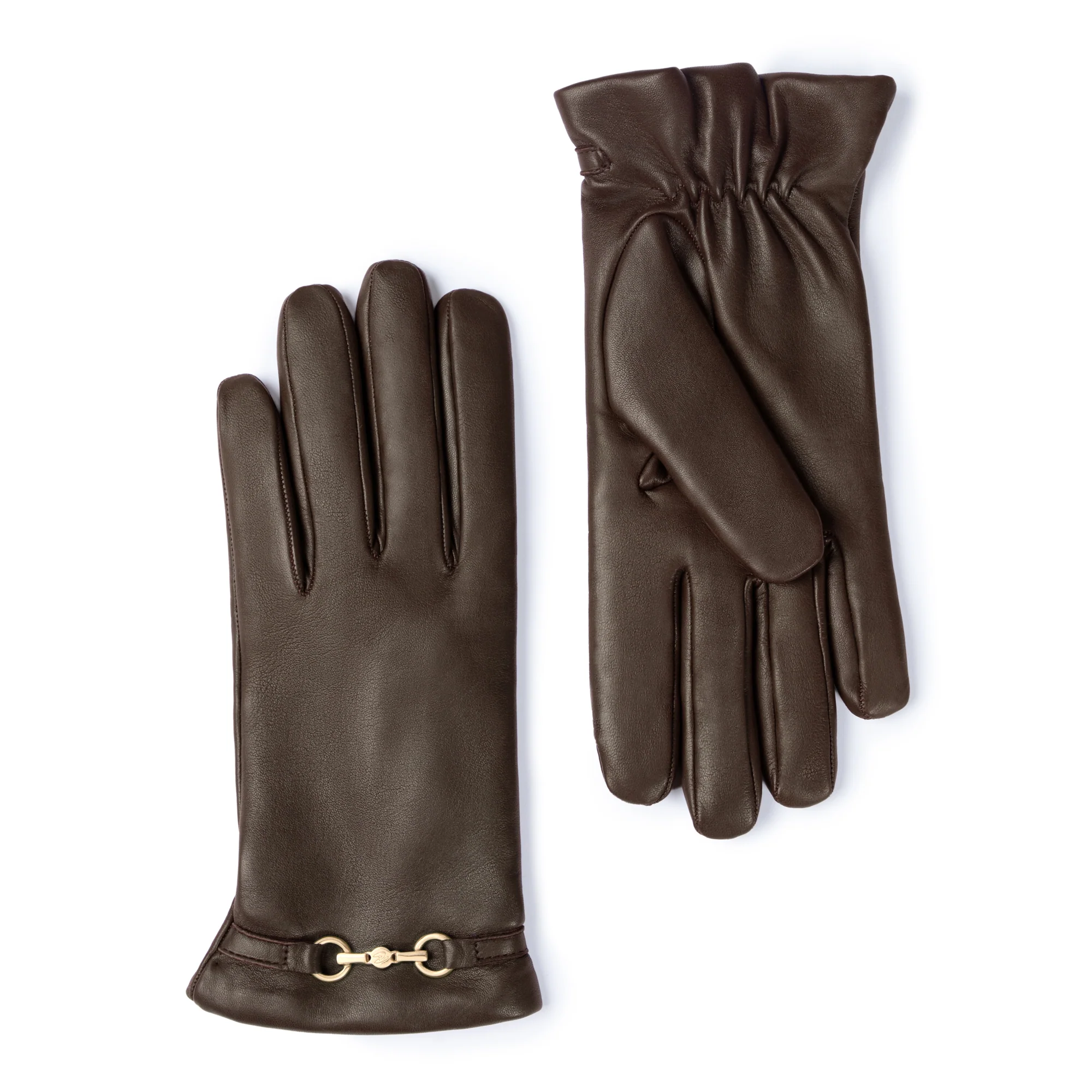 Honoré Marcelia dark brown goatskin leather gloves
