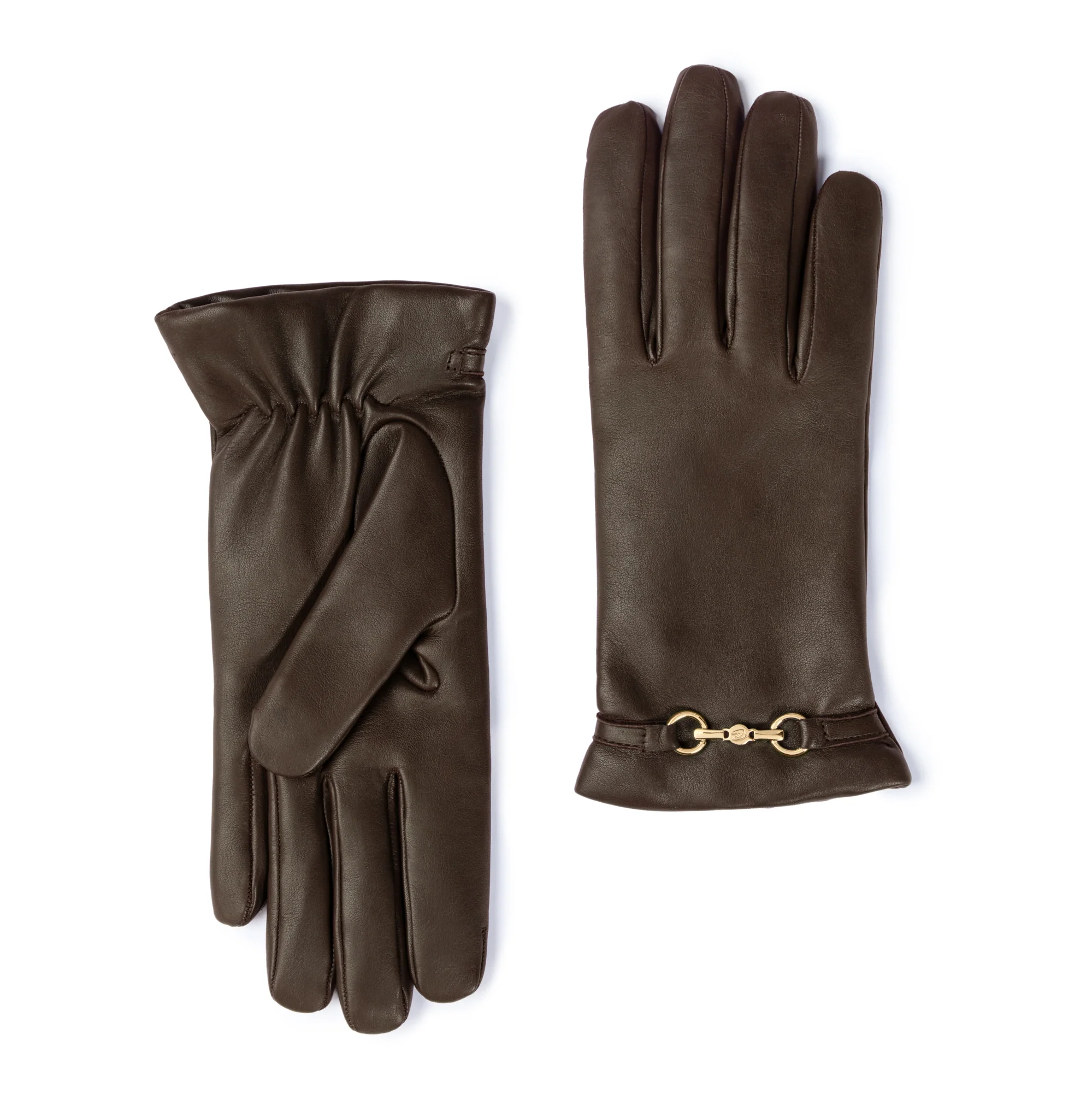 Honoré Marcelia dark brown goatskin leather gloves - Image 7