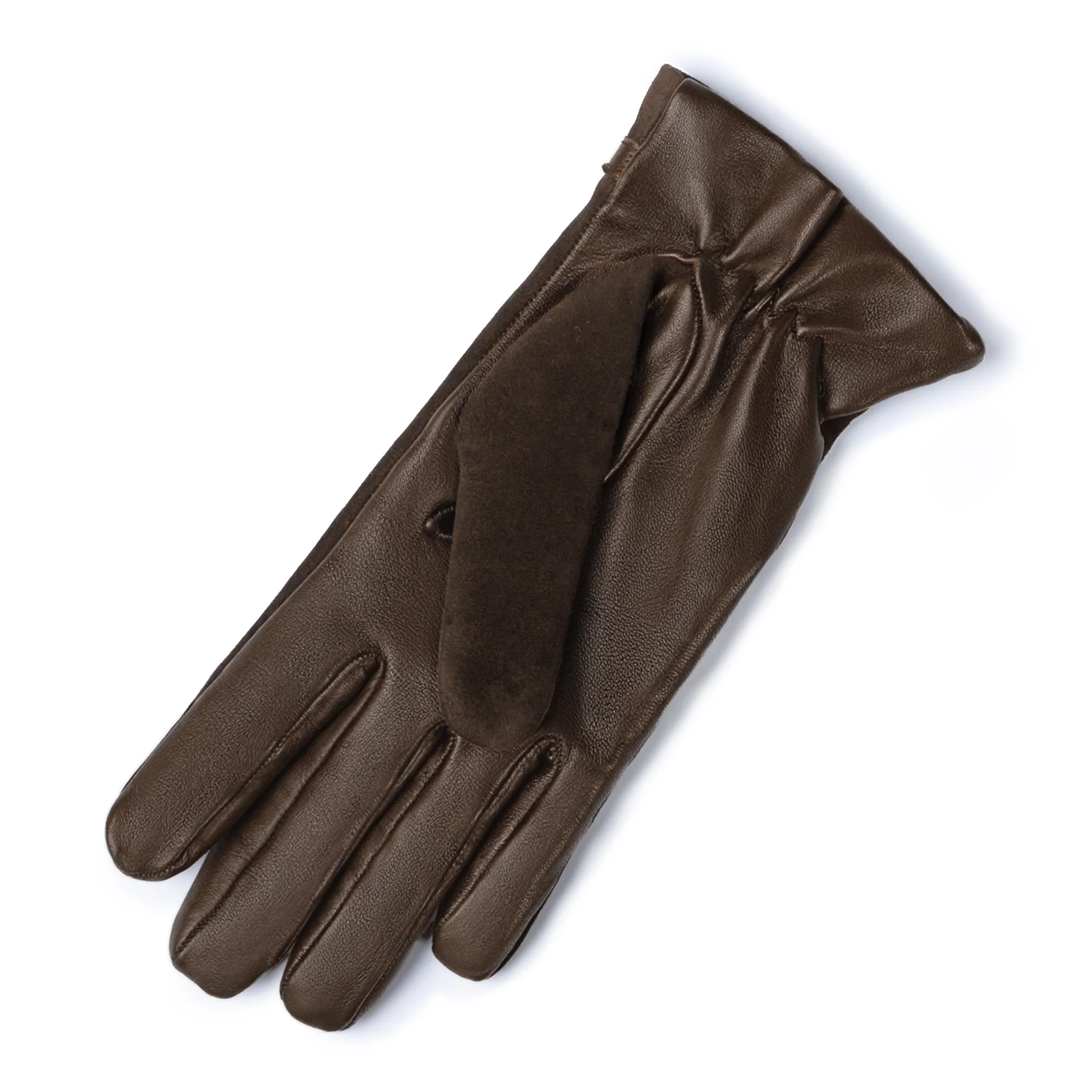 Honoré Marcelia dark brown goatskin suéde leather gloves - Image 4